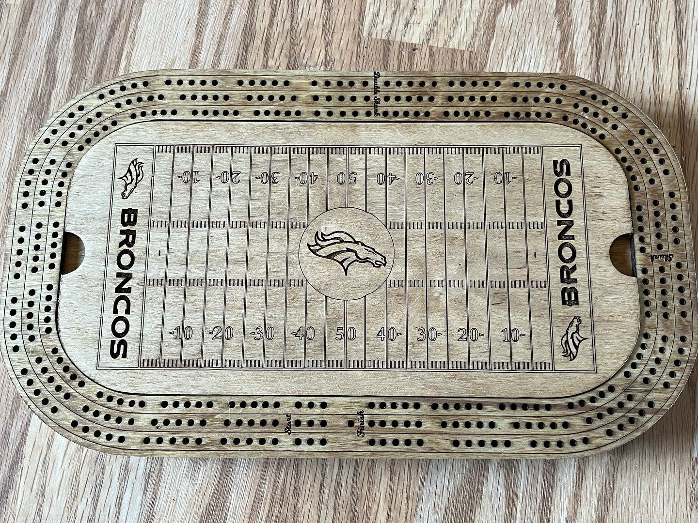 Football Cribbage board Custom made Football stadium with any team.