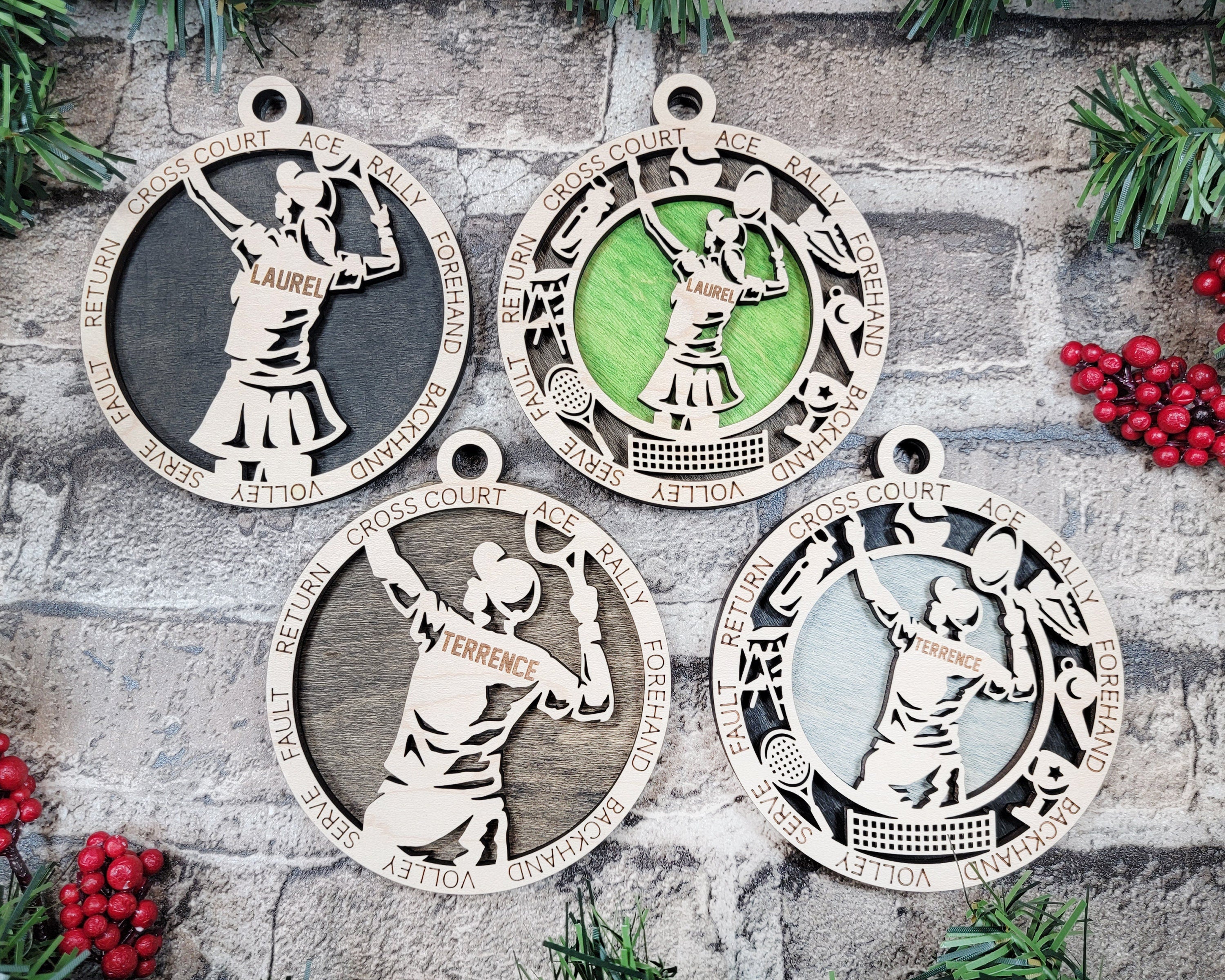 Tennis Christmas ornaments.