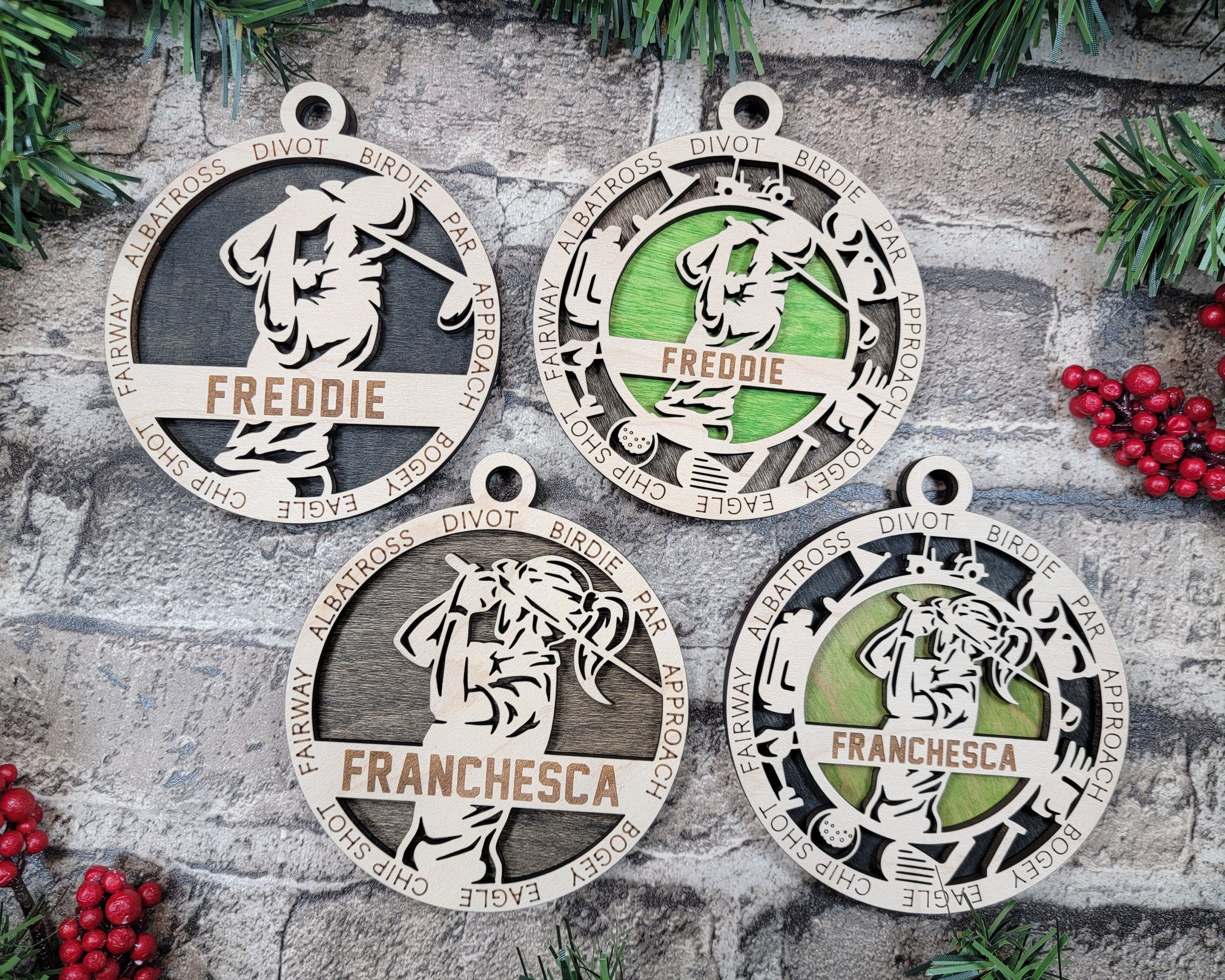 Golf Christmas ornaments.