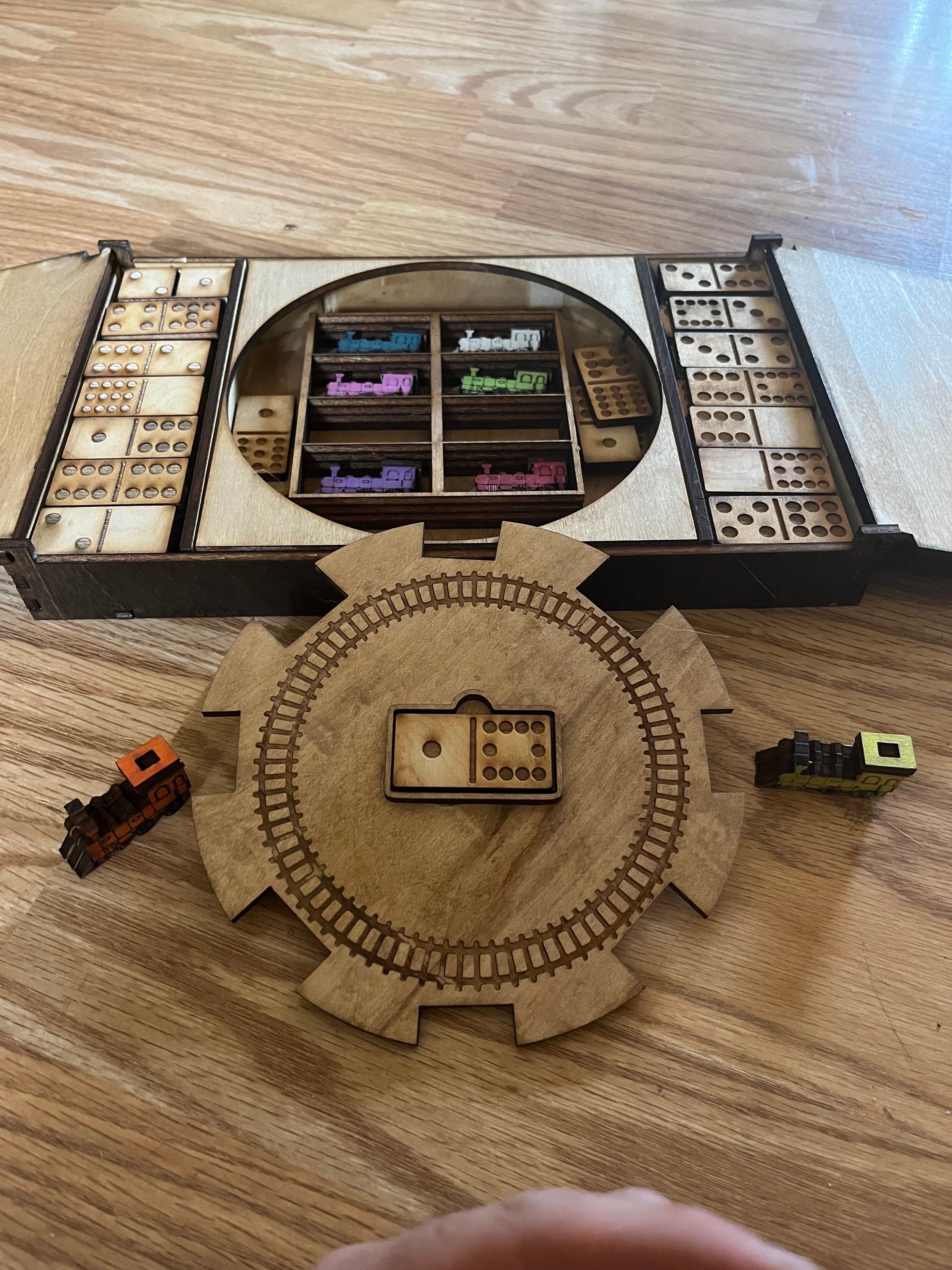Mexican Train Dominoes with case.