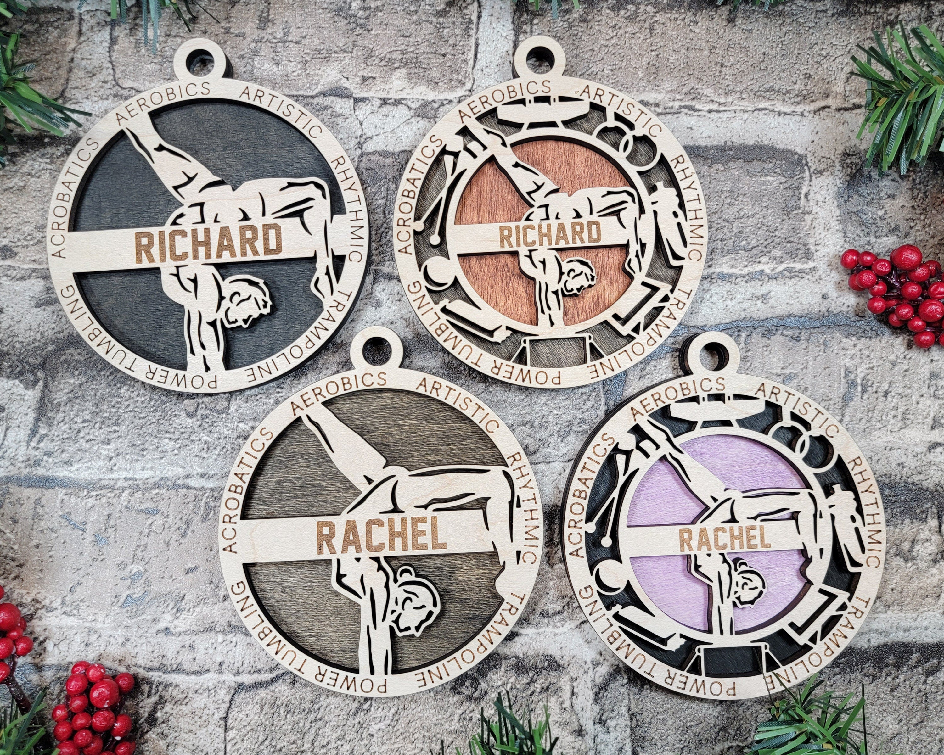 Gymnastics Christmas ornaments.