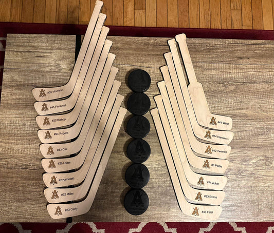 Team set of Mini hockey sticks