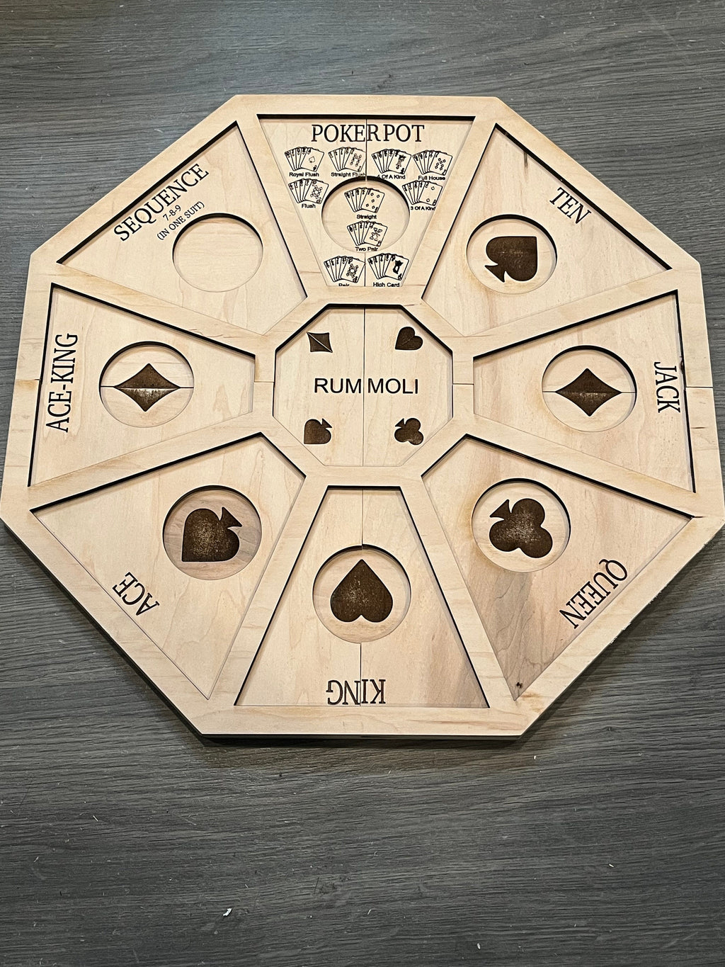 Custom Rummoli Board - 16 inch - Personalized Center Image