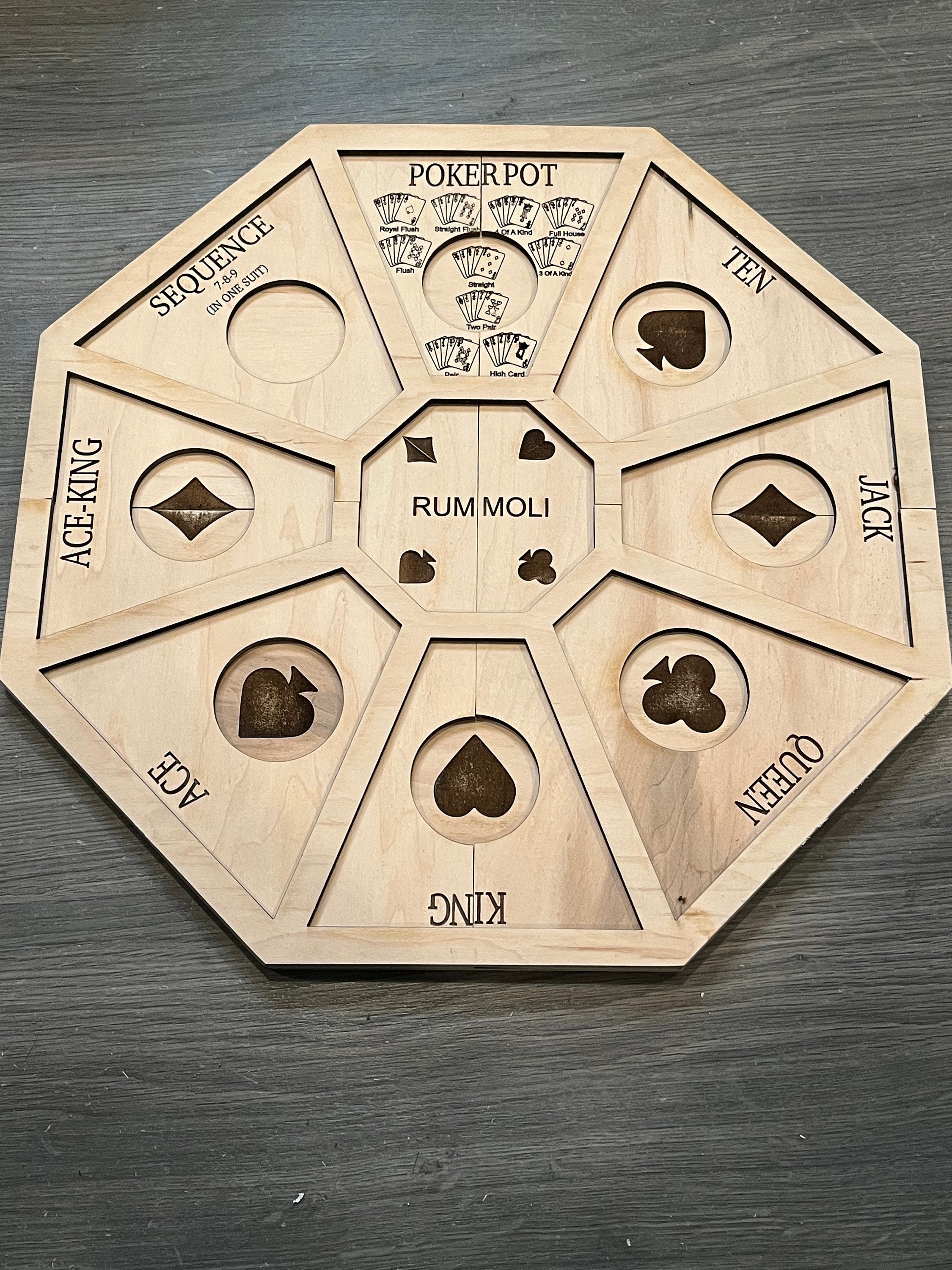 Custom Rummoli Board - 16 inch - Personalized Center Image