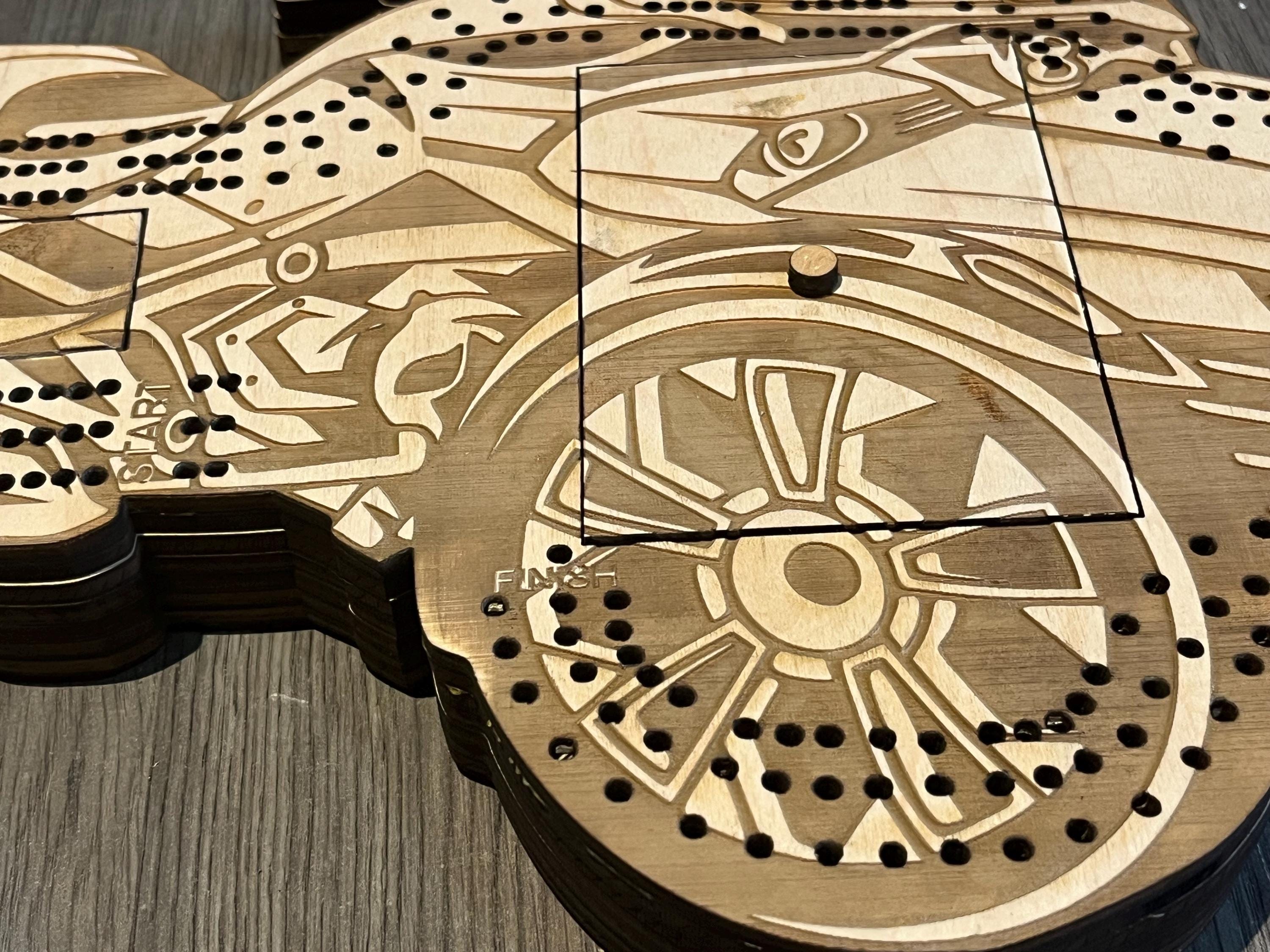 Spyder/ 3 wheel motorcycle cribbage board