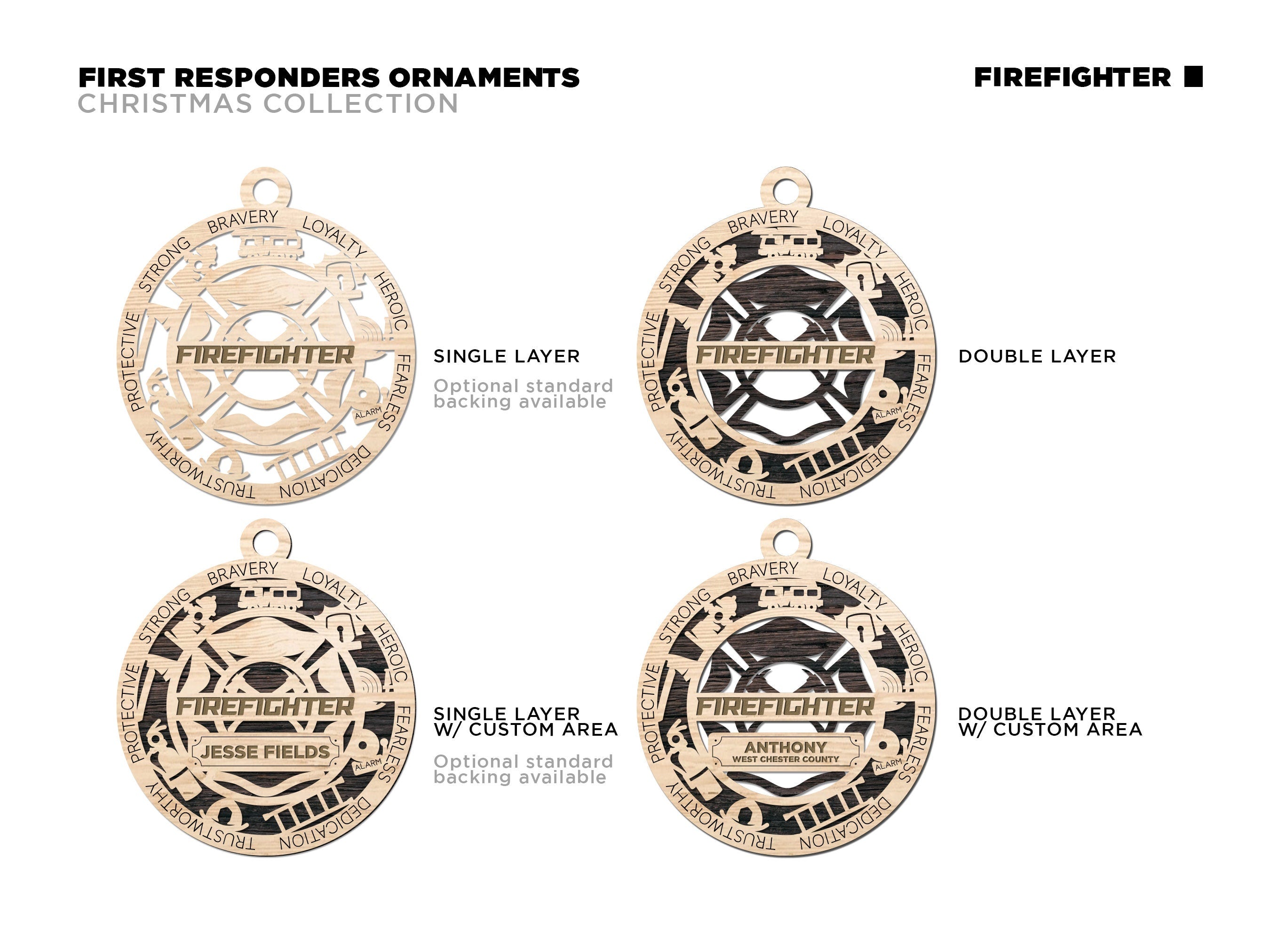 Firefighter Christmas ornaments