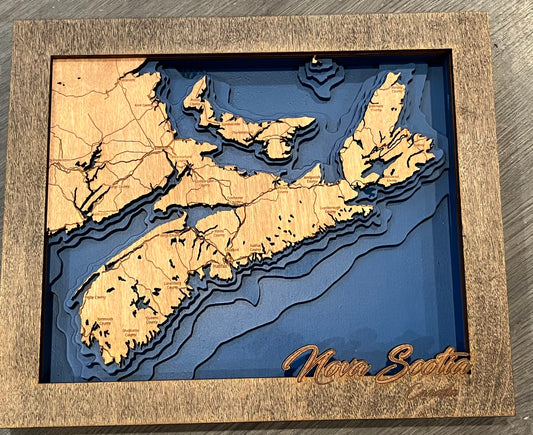 Nova Scotia Layered Wood Map