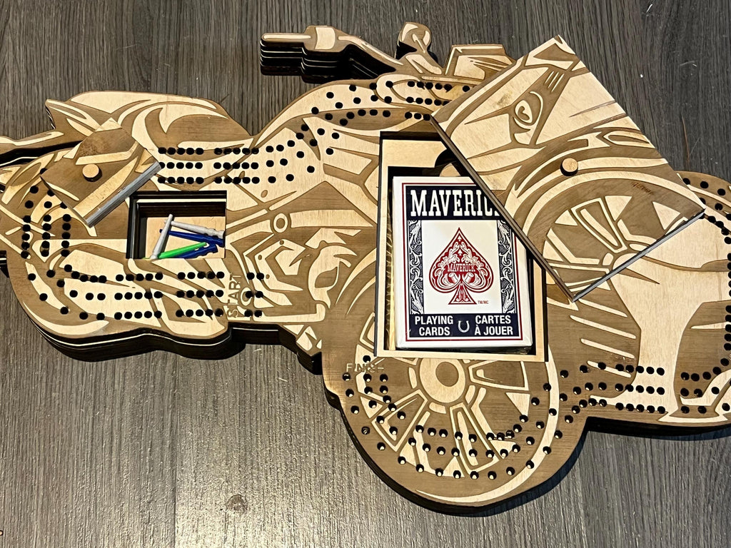 Spyder/ 3 wheel motorcycle cribbage board