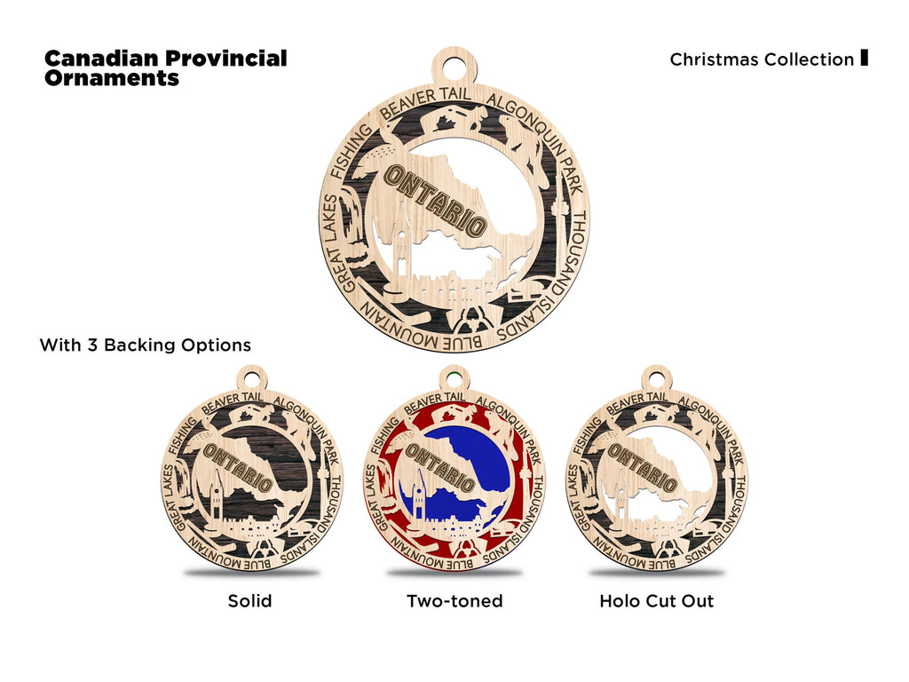 Canadian Provincial or territory Christmas tree ornaments