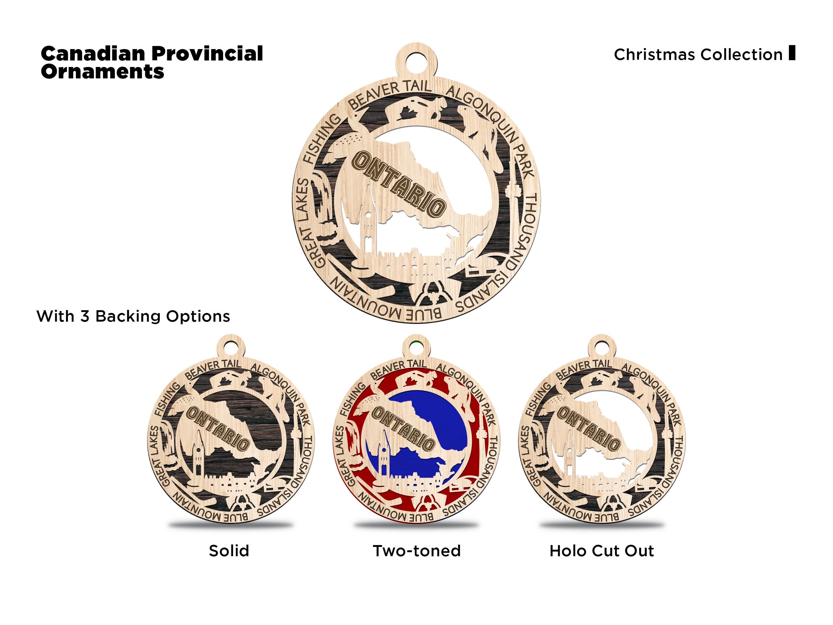 Canadian Provincial or territory Christmas tree ornaments