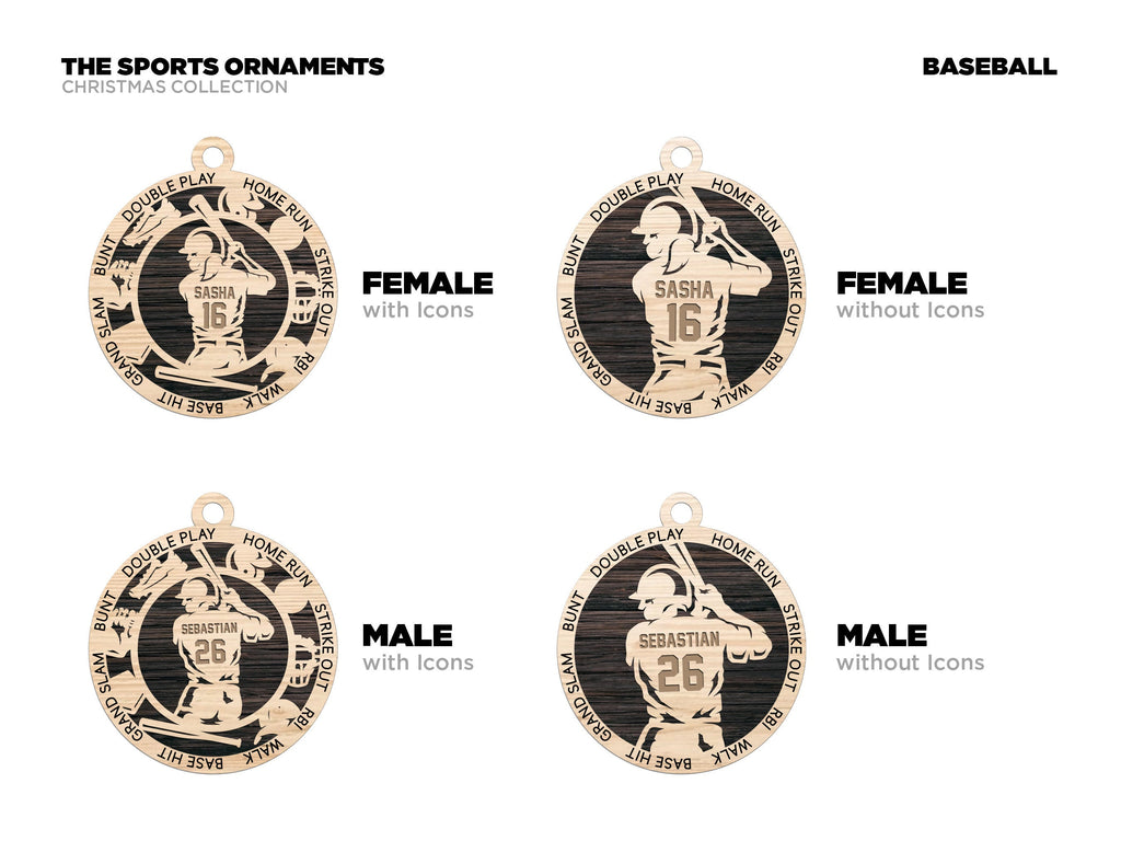 Baseball Christmas ornaments.