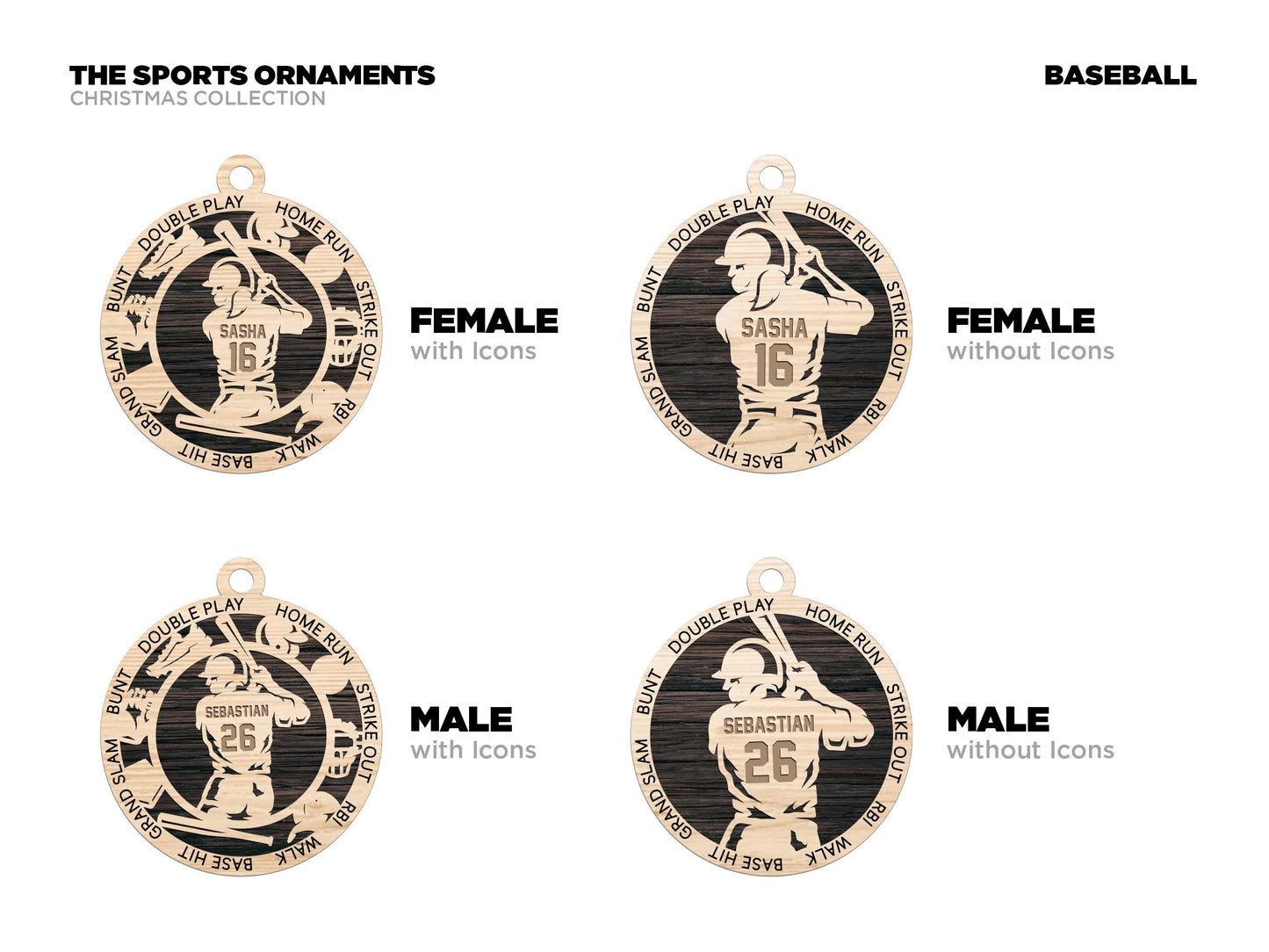 Baseball Christmas ornaments.