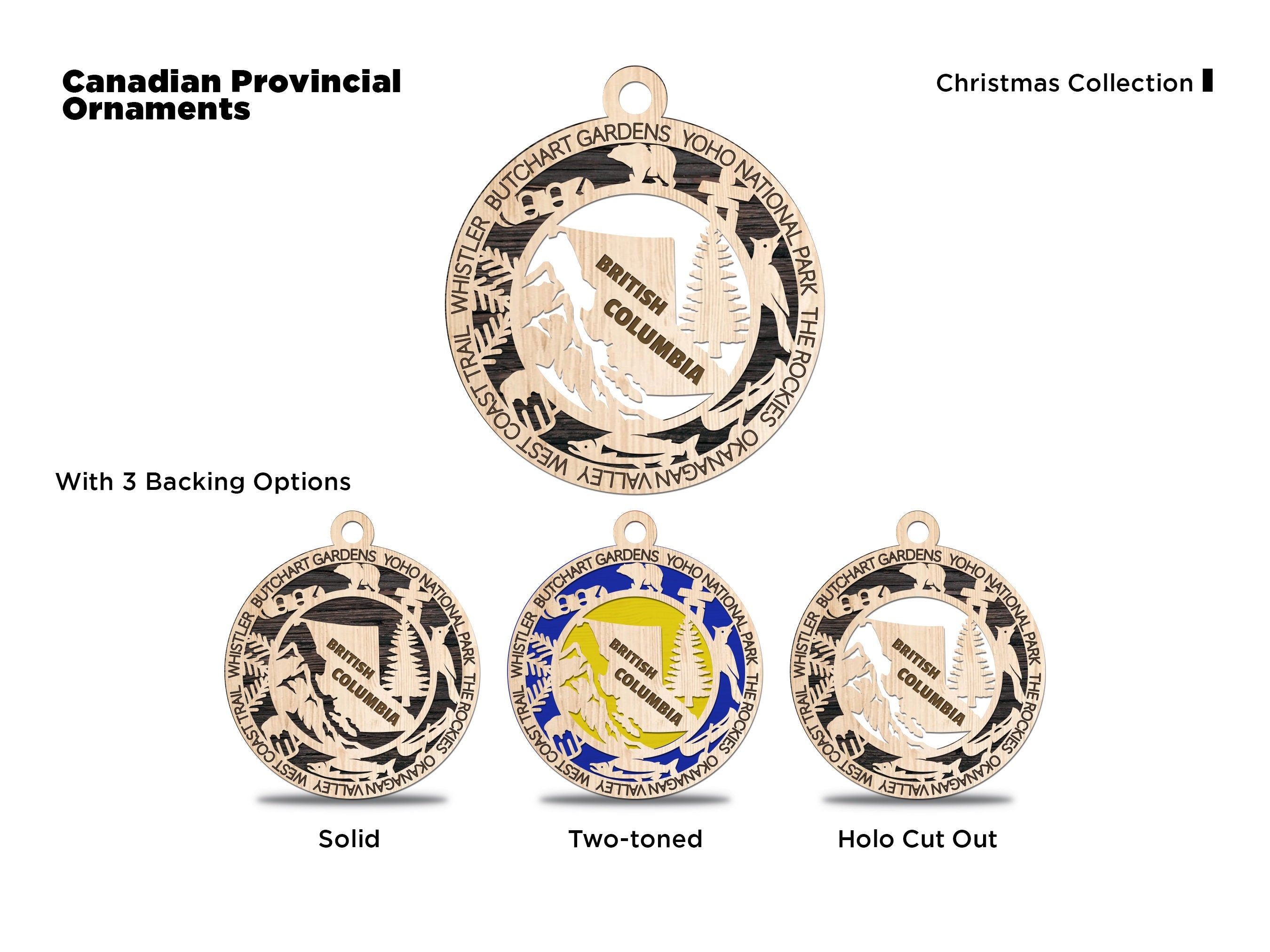 Canadian Provincial or territory Christmas tree ornaments
