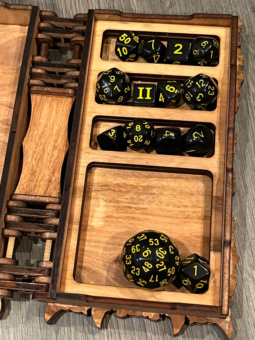 Dice holder/ game piece storage books