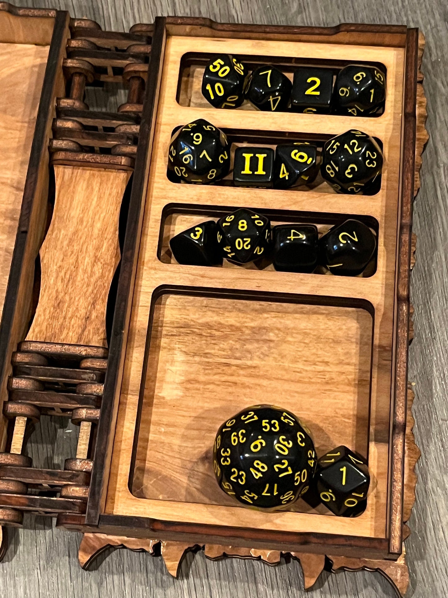 Dice holder/ game piece storage books