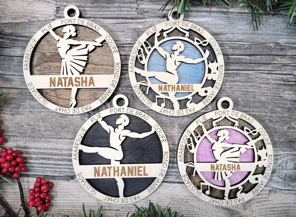 Dancer Christmas ornaments.