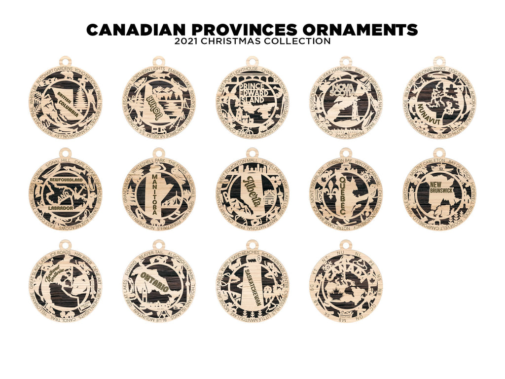 Canadian Provincial or territory Christmas tree ornaments