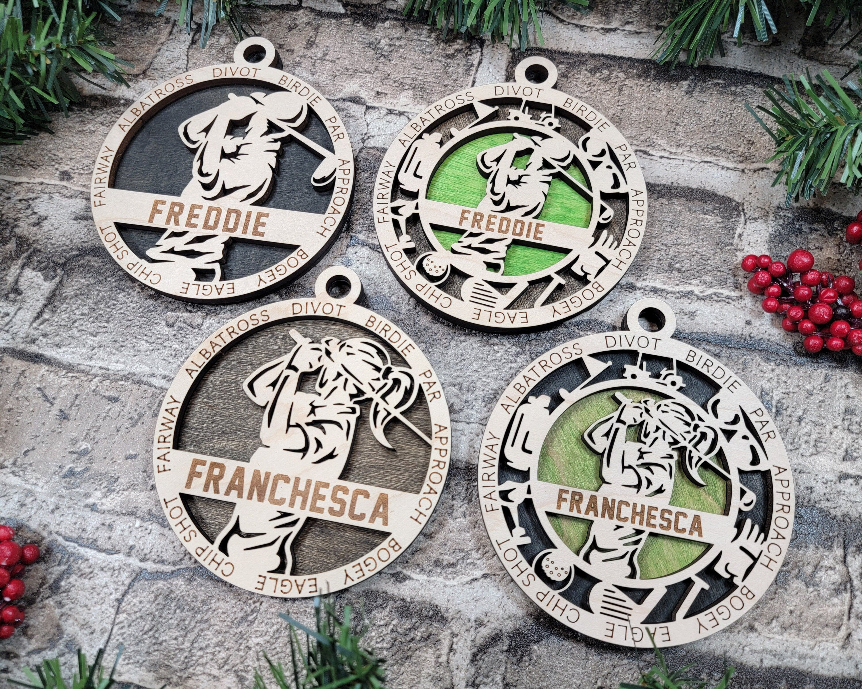 Golf Christmas ornaments.