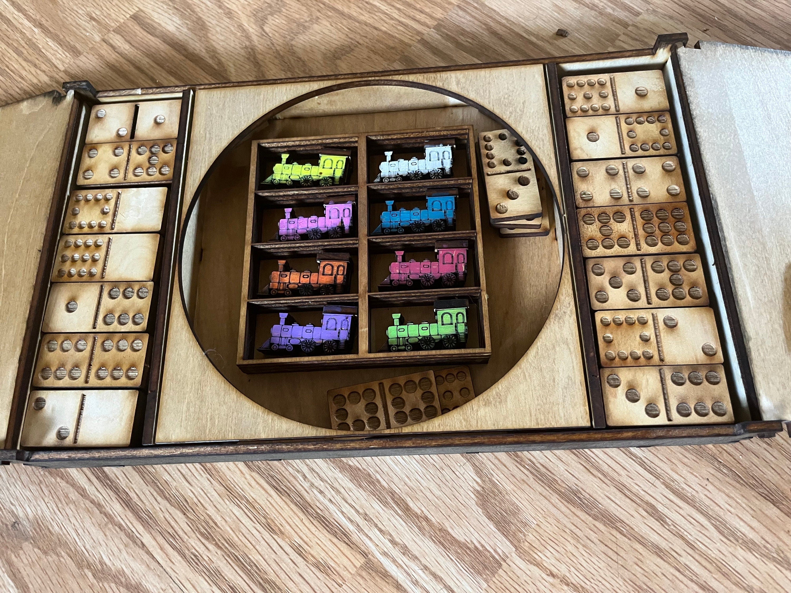 Mexican Train Dominoes with case.