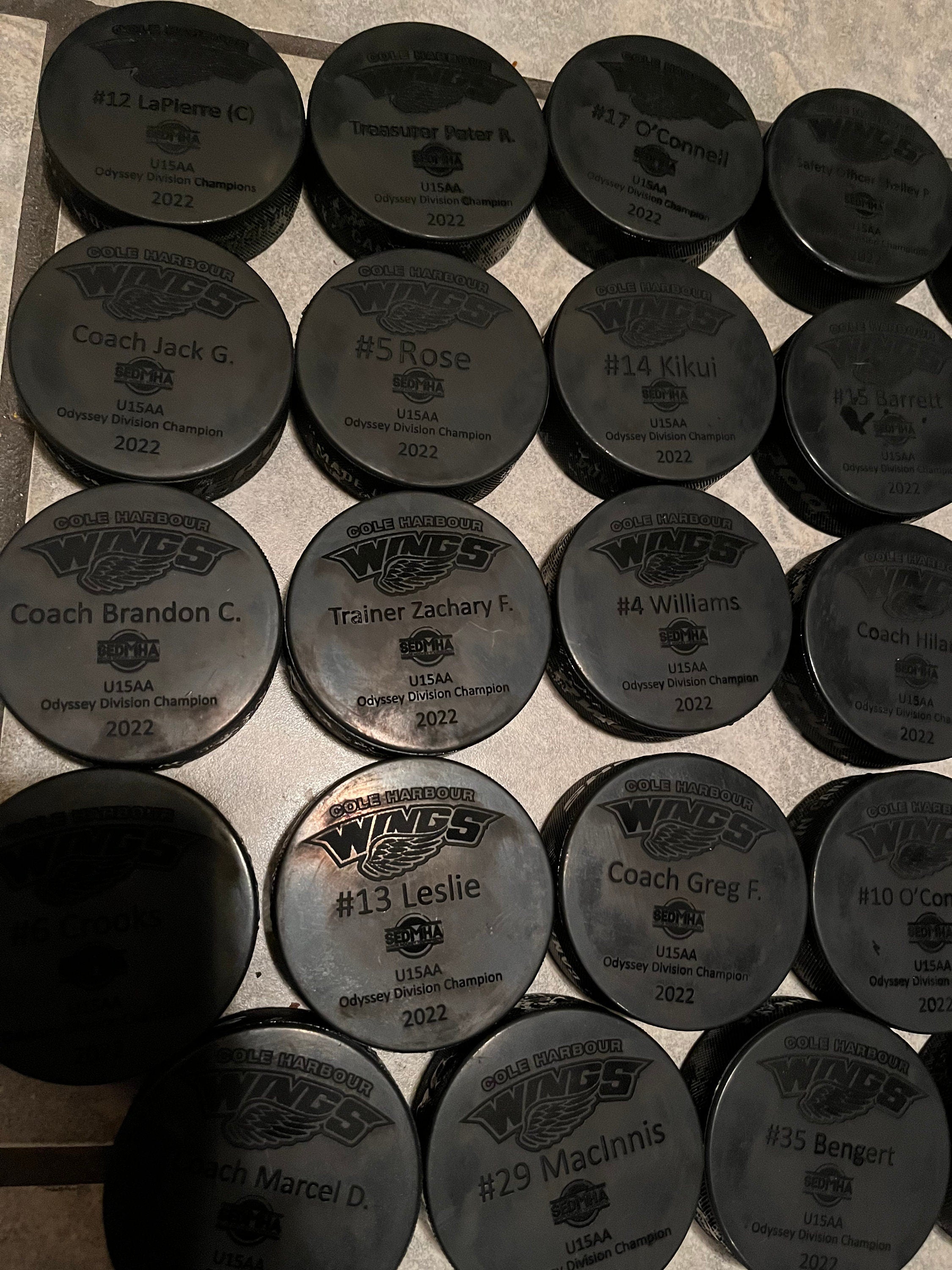 Personalized custom Engraved hockey pucks