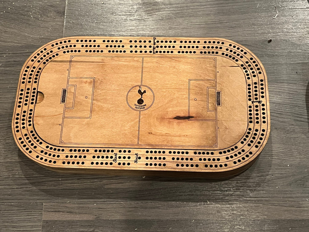 Custom Soccer Stadium Cribbage Board: Any Team, Card & Peg Storage
