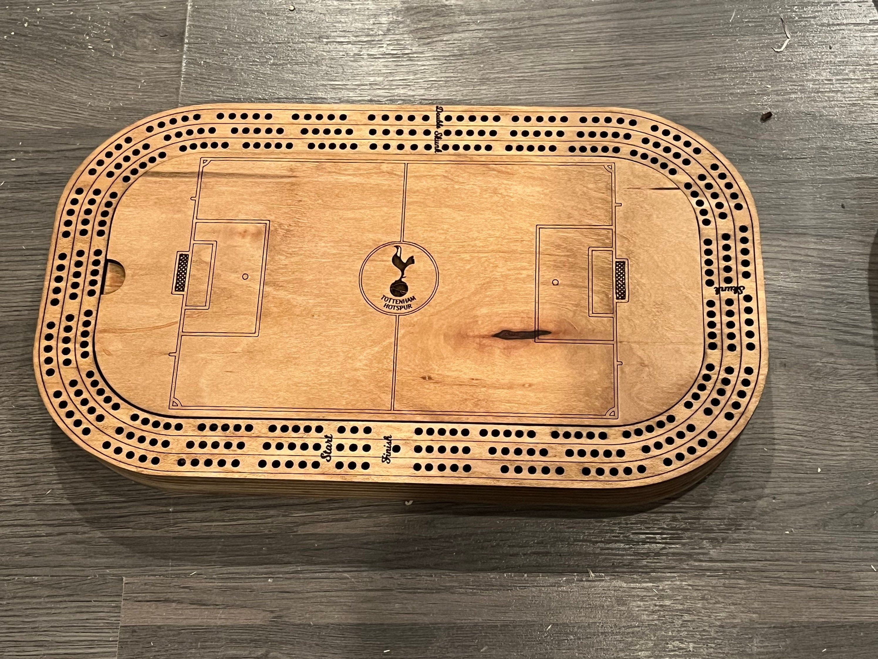 Custom Soccer Stadium Cribbage Board: Any Team, Card & Peg Storage