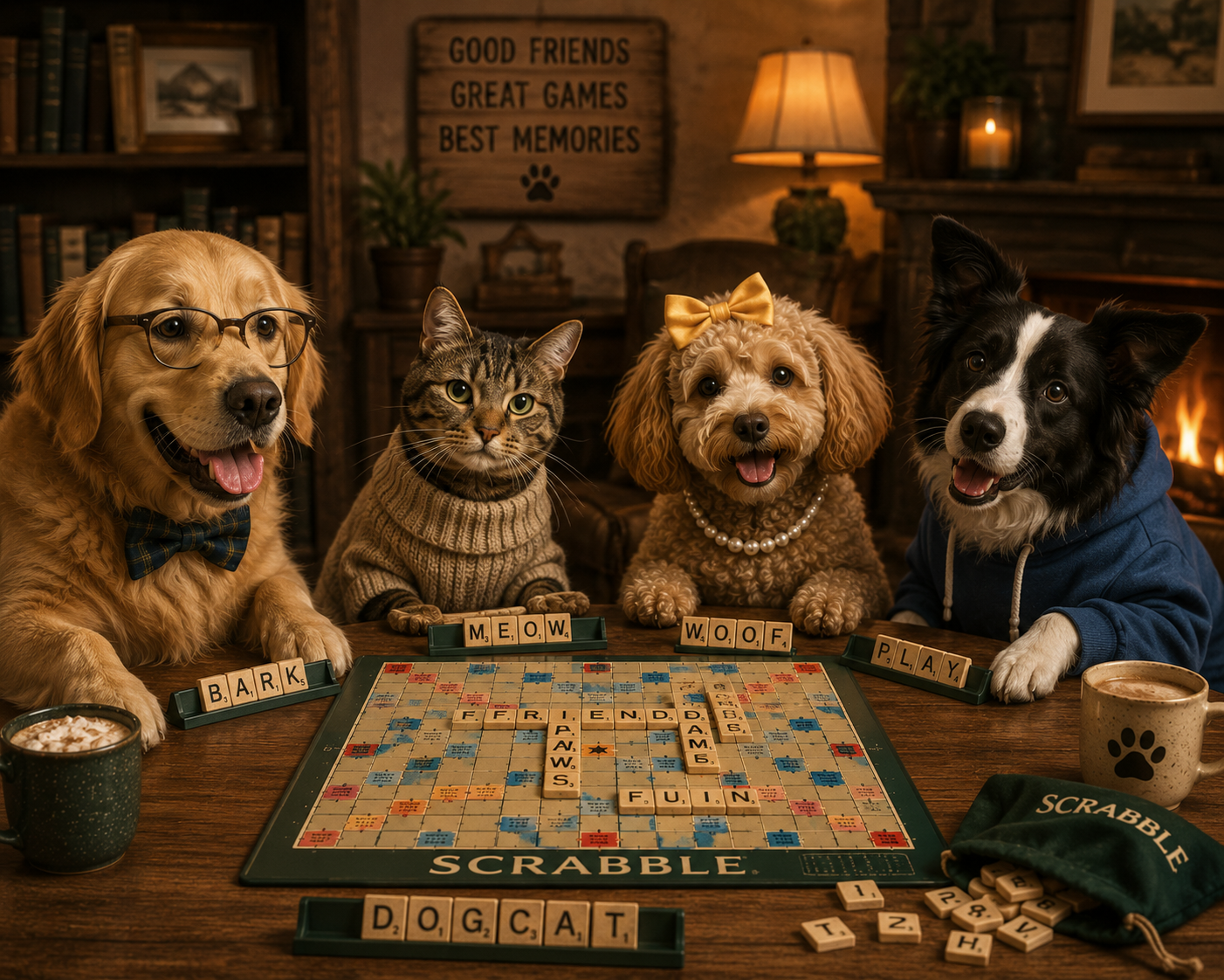 *Digital* Funny Custom Pet Portraits (Game Night)
