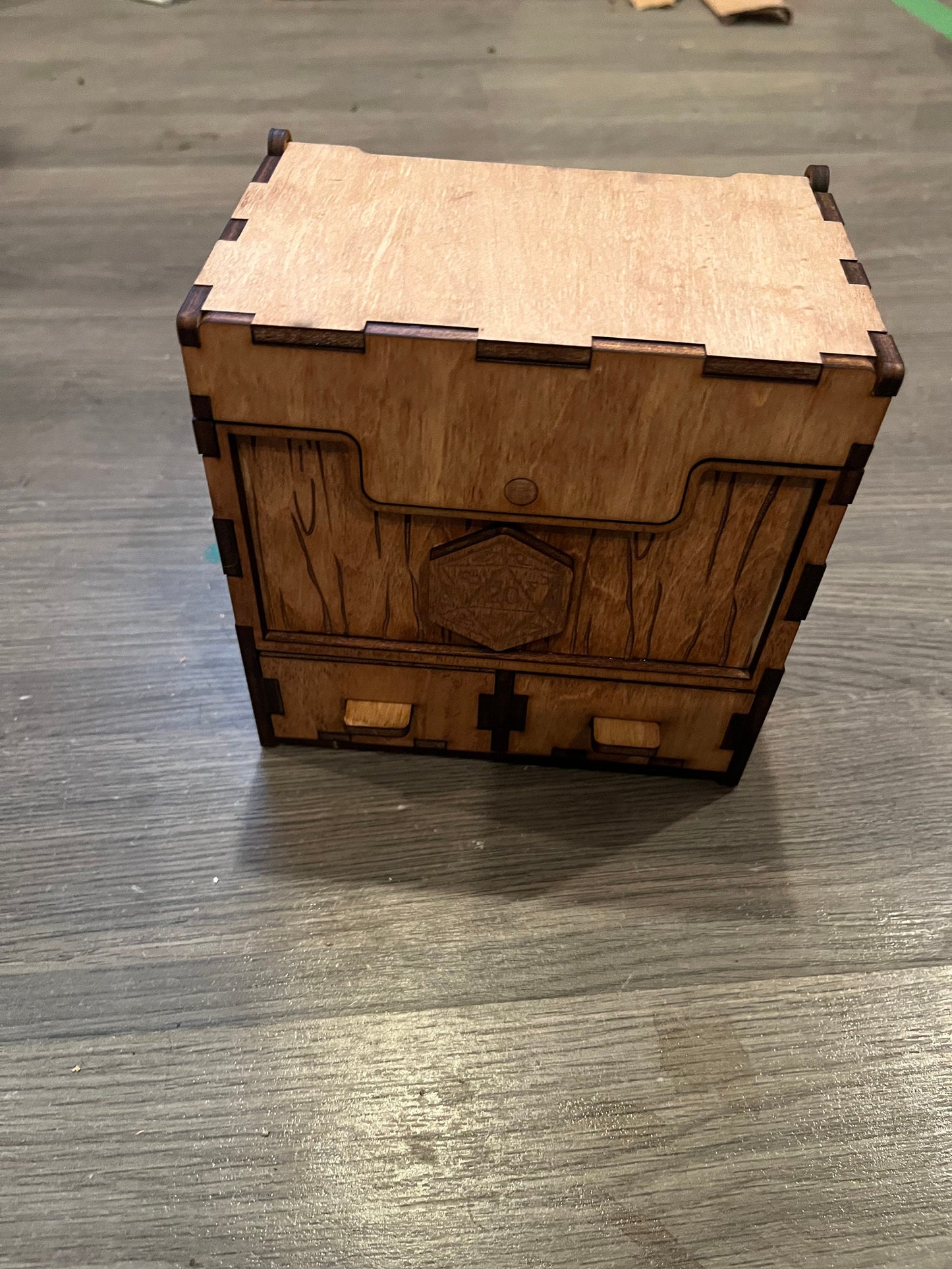 Customizable dice, card game piece storage