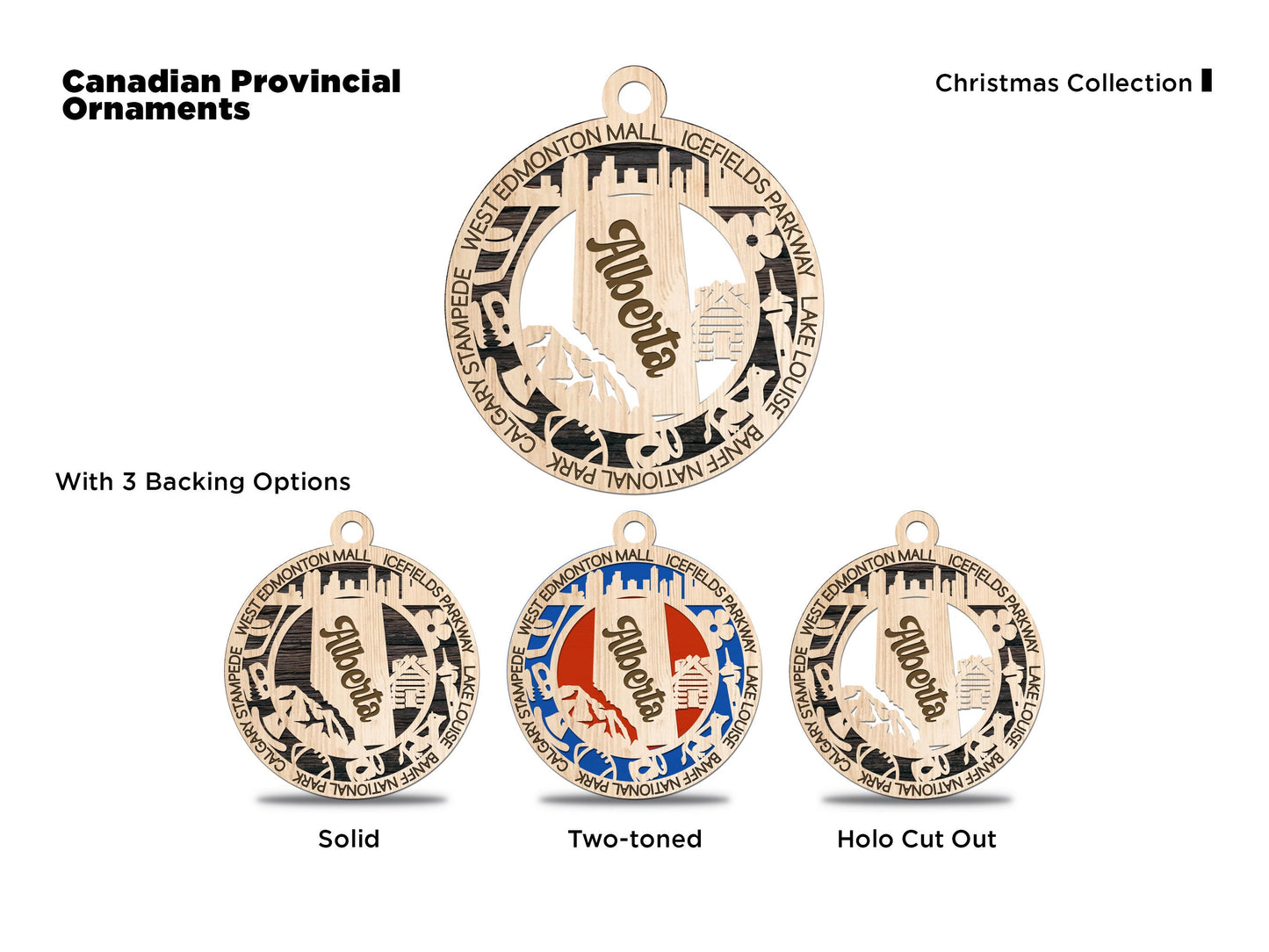Canadian Provincial or territory Christmas tree ornaments