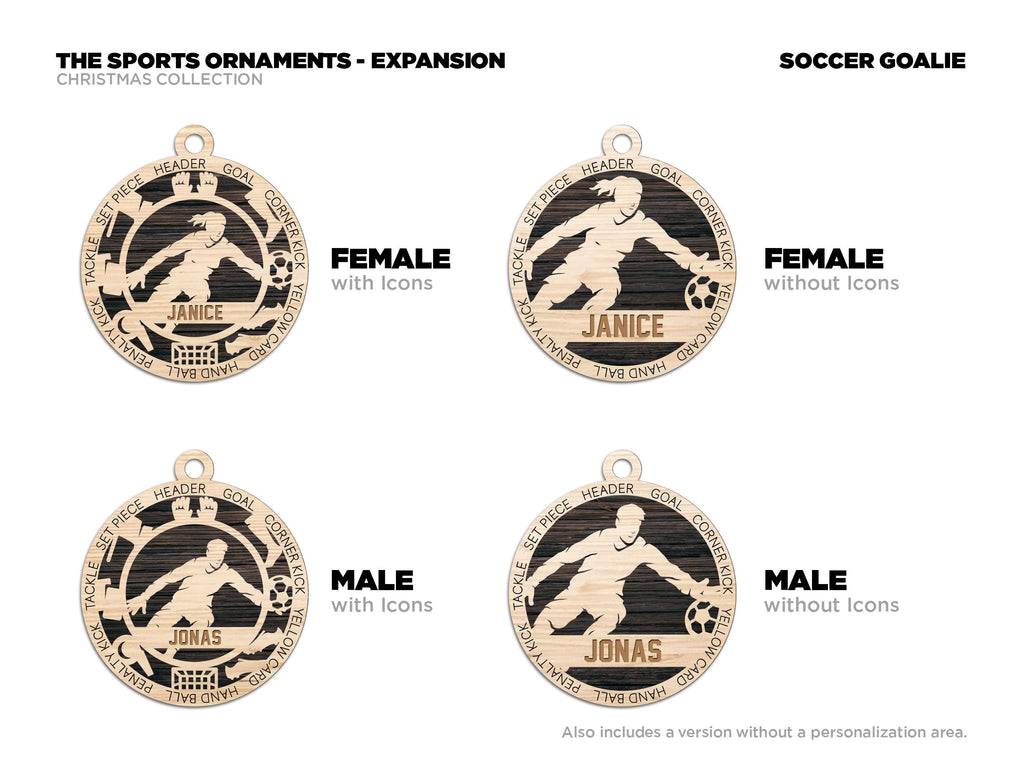 Sports Christmas ornaments.