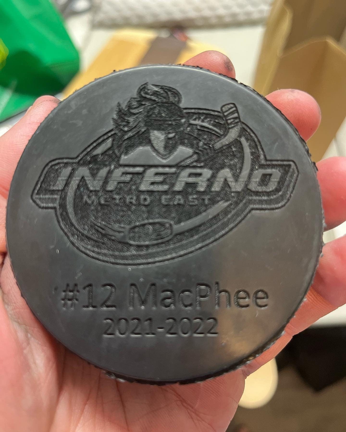 Custom Engraved hockey pucks (full team and coaches)