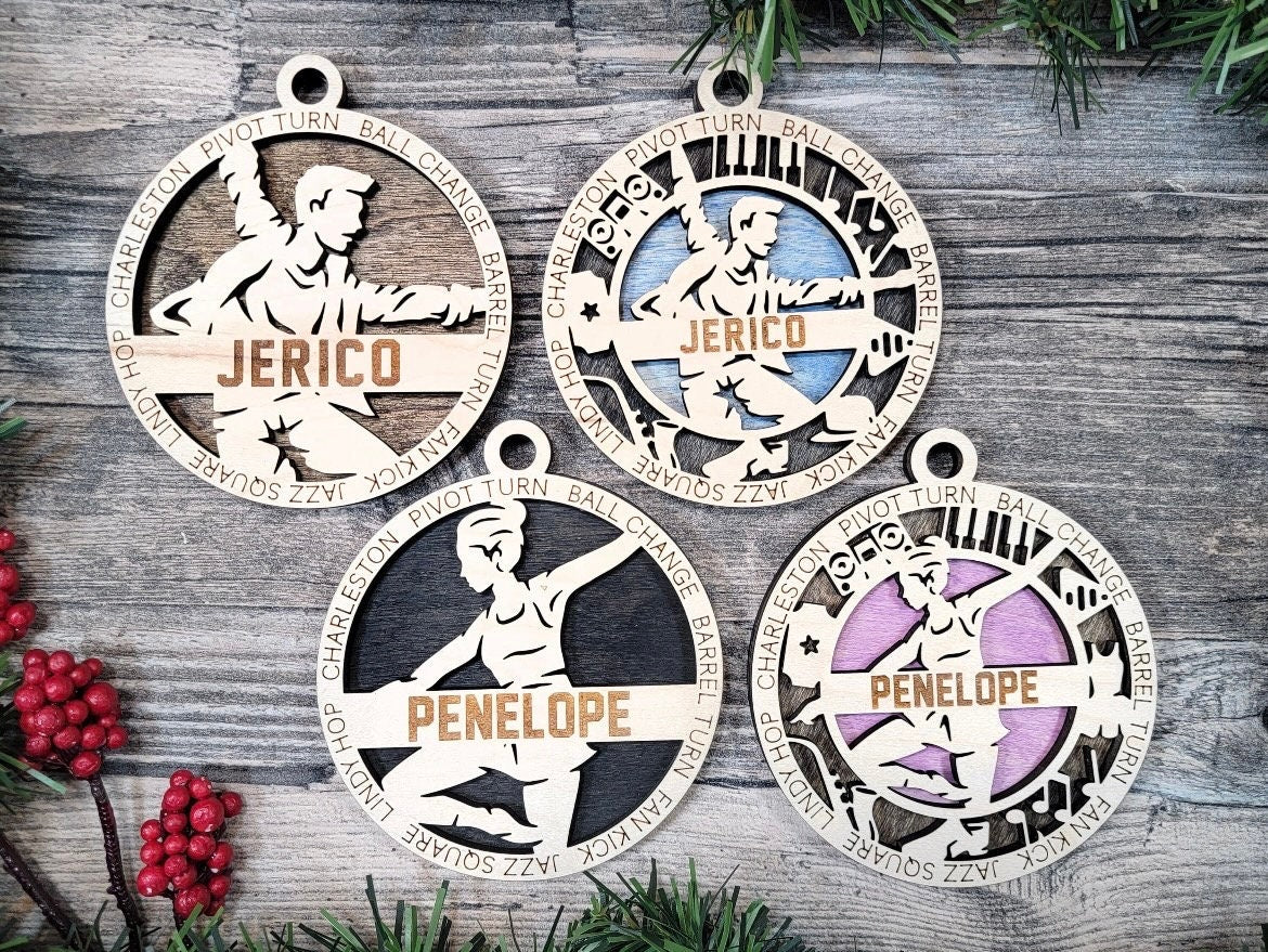 Dancer Christmas ornaments.
