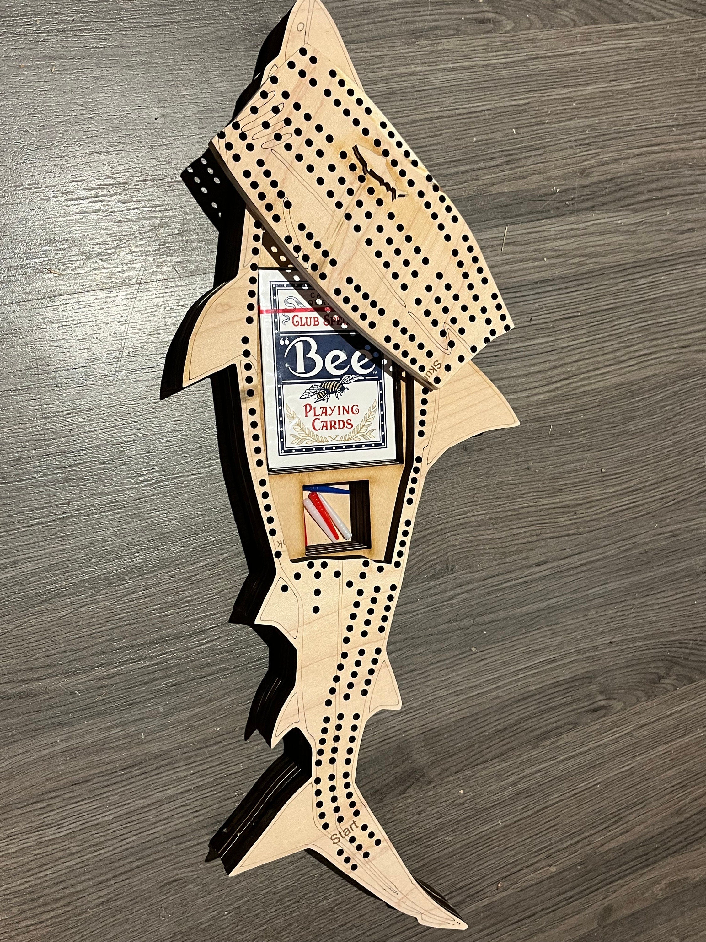 Custom Ocean animal cribbage boards.