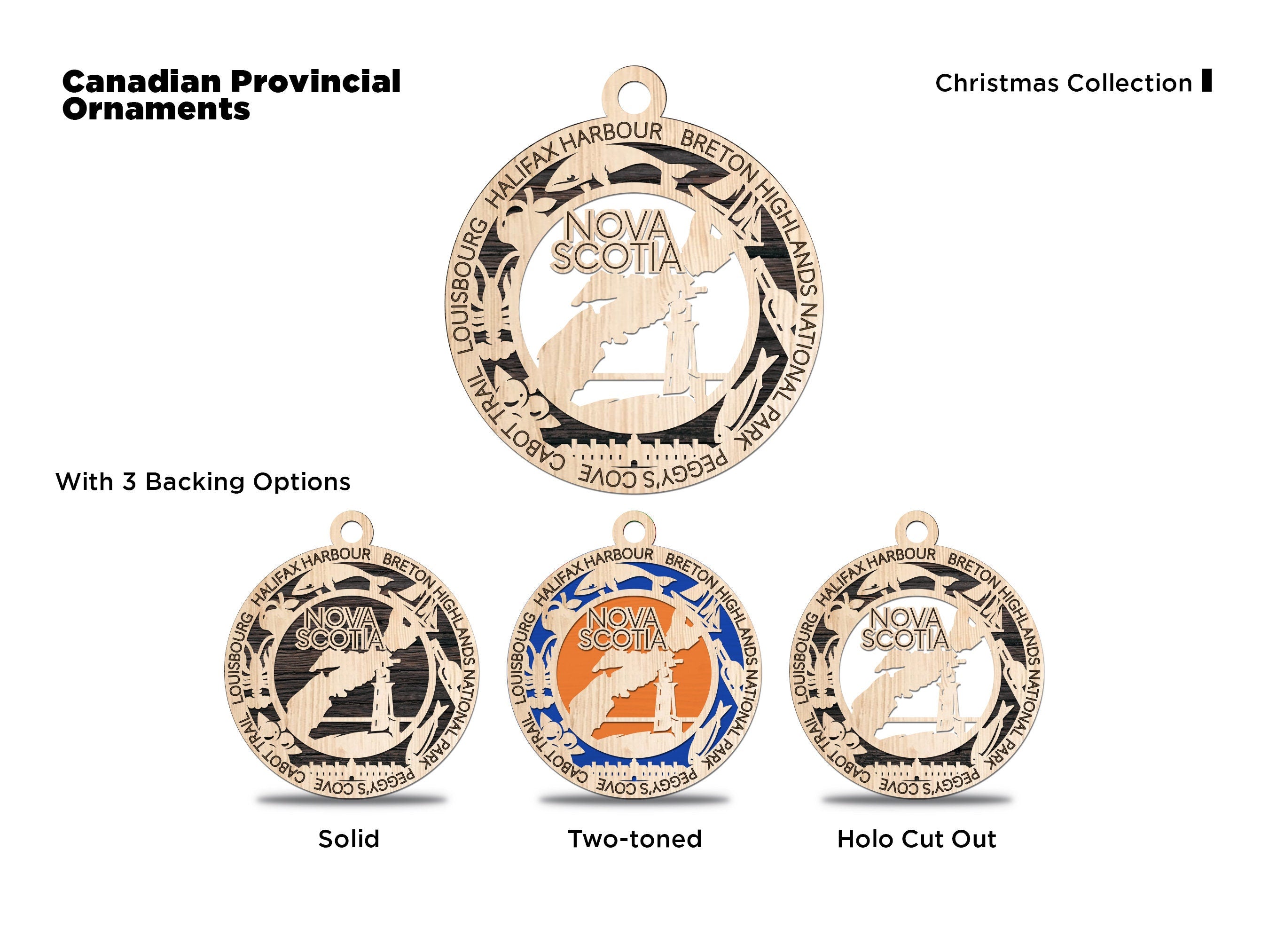 Canadian Provincial or territory Christmas tree ornaments