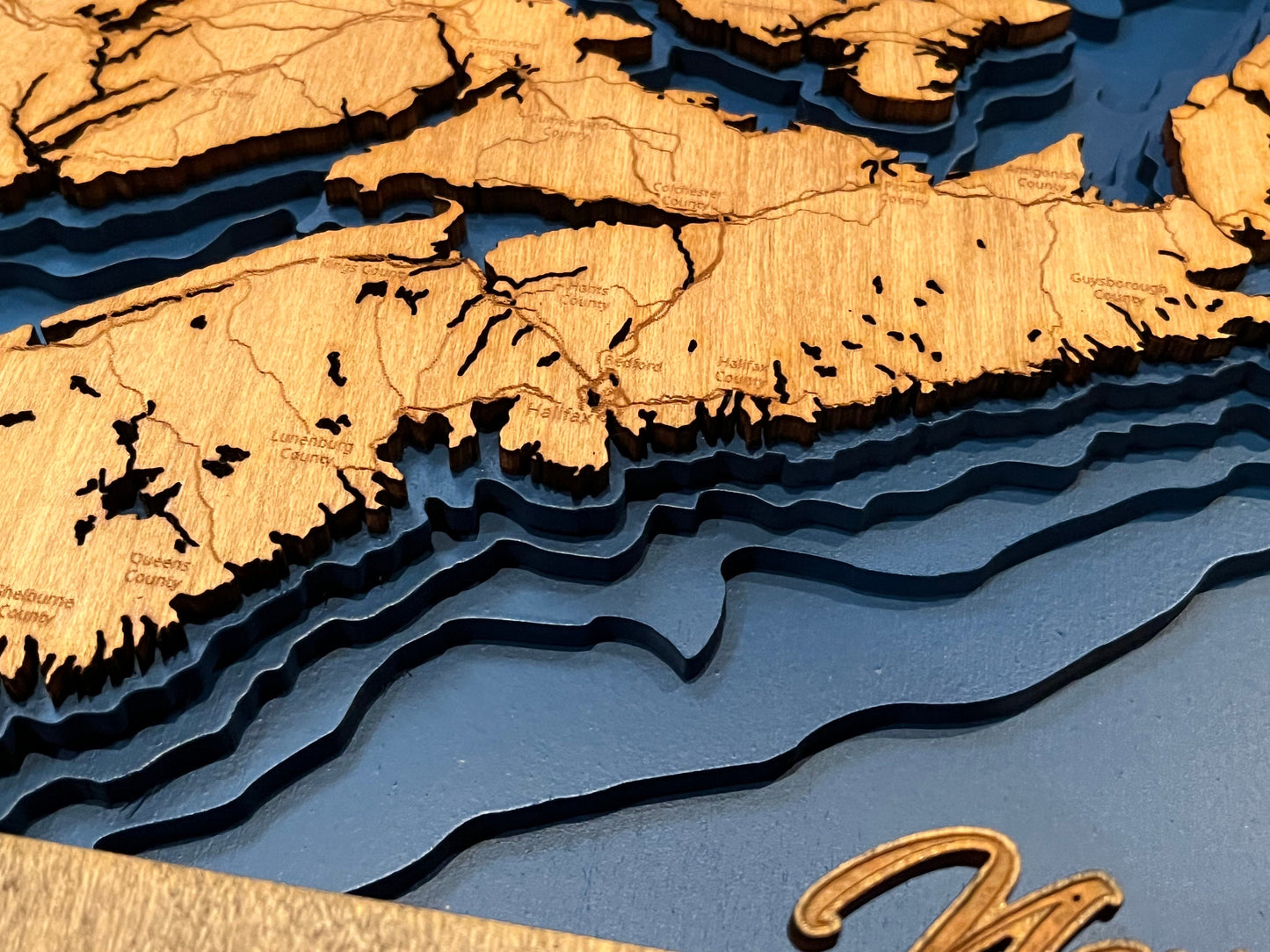 Nova Scotia Layered Wood Map