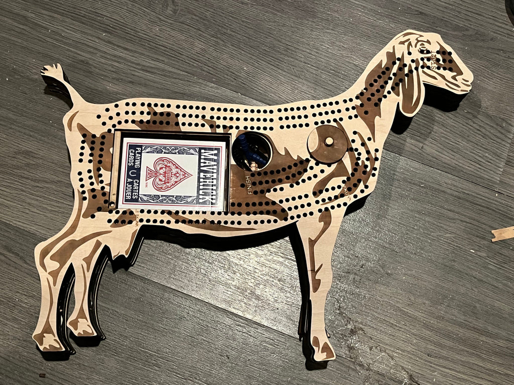 Goat shaped cribbage board