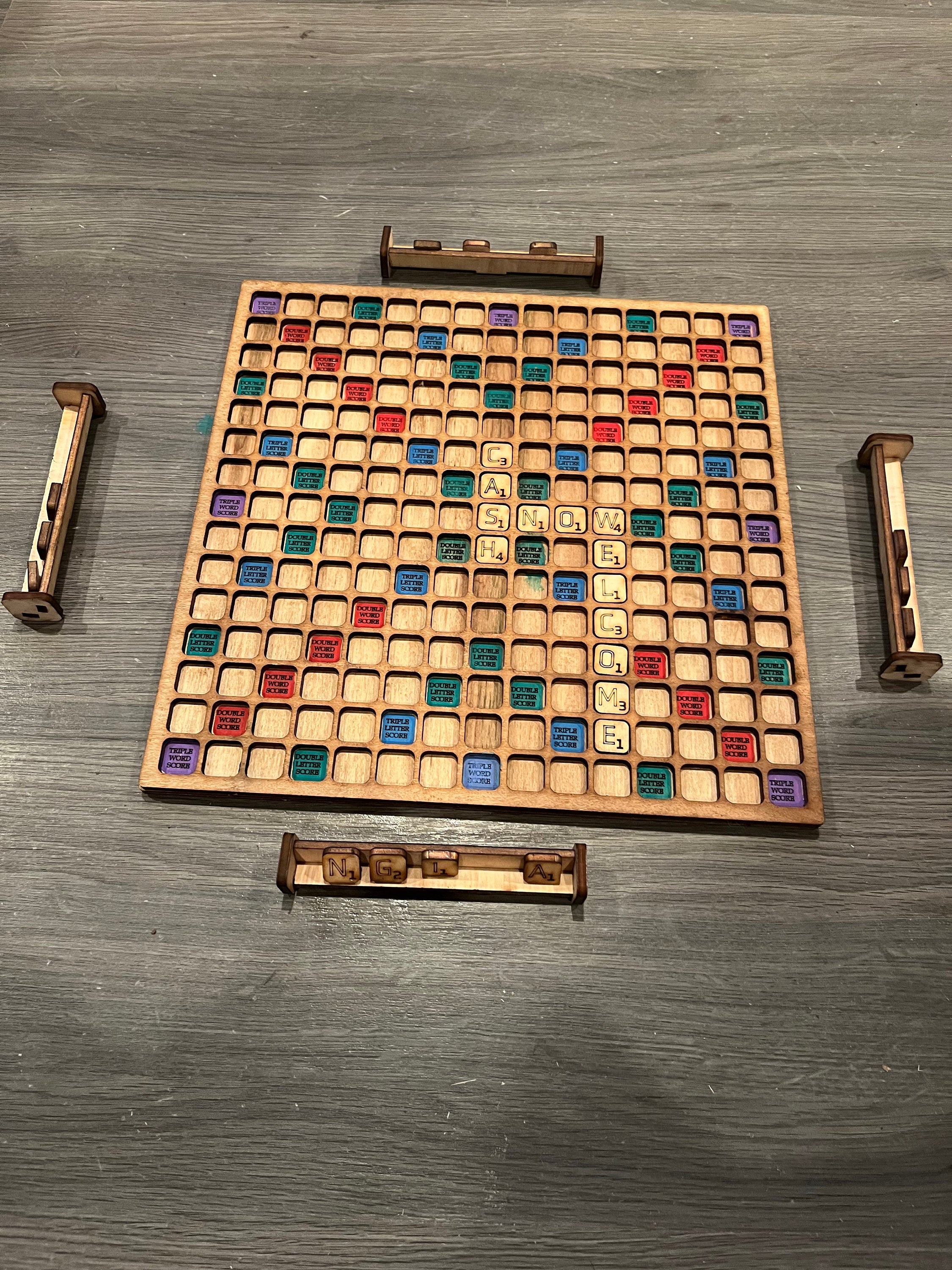 Custom Scrabble game set with personalized case