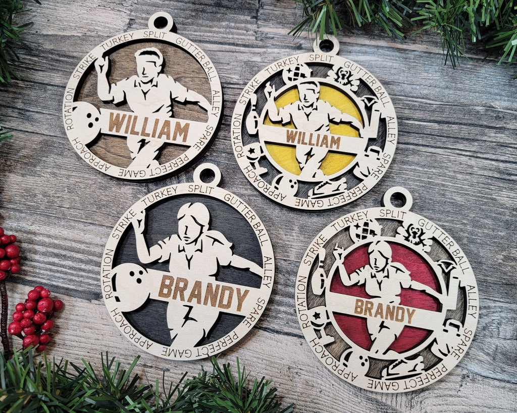 Bowling Christmas ornaments.