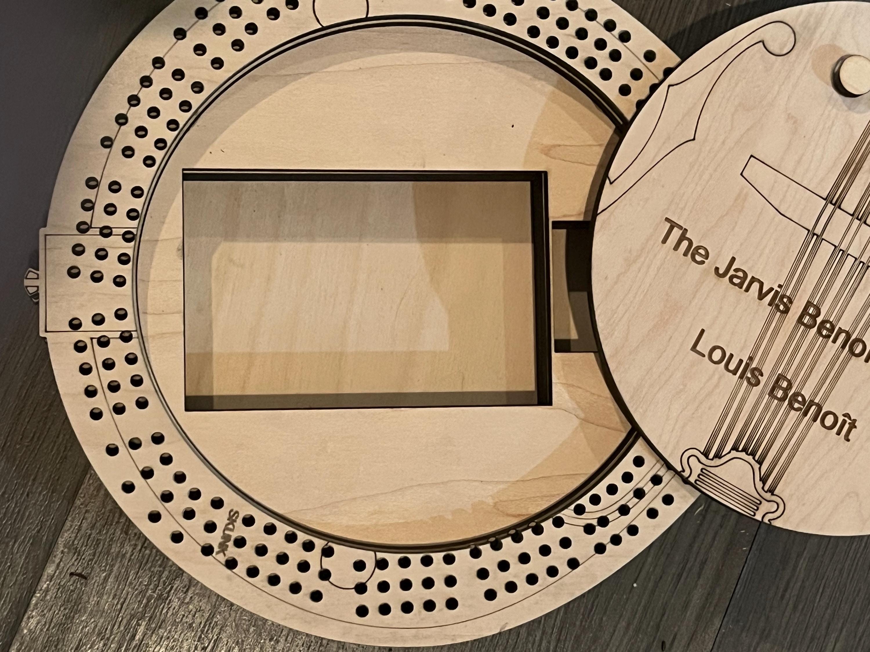 Mandolin Shaped Cribbage Board: Custom Engraved Design