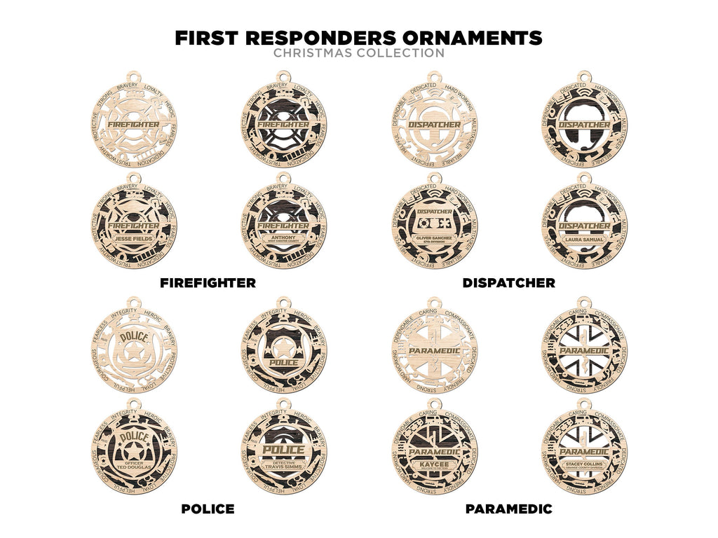 First responders and emergency staff ornaments