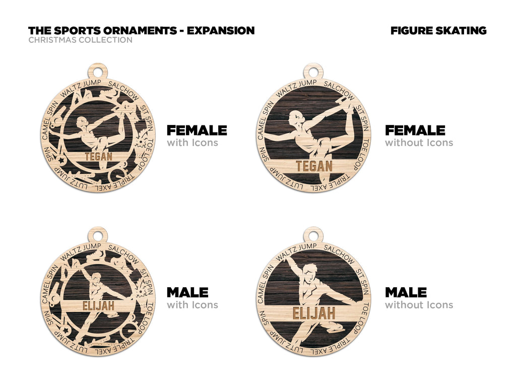 Sports Christmas ornaments.