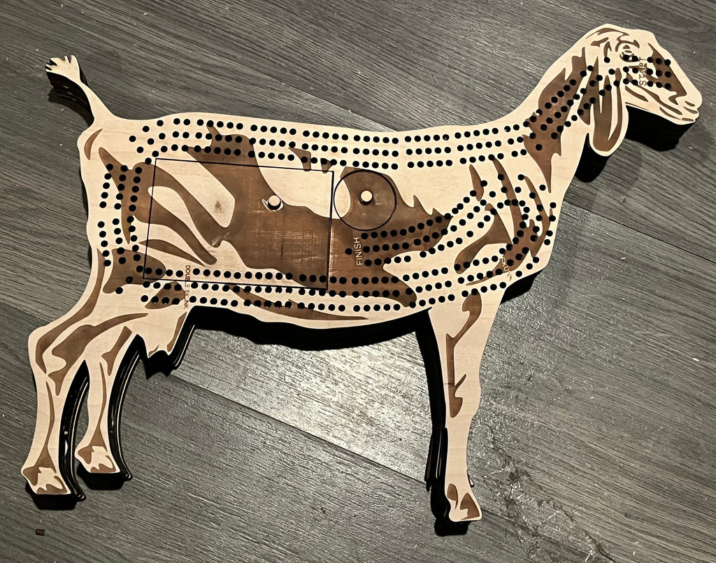 Goat shaped cribbage board