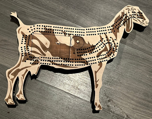 Goat shaped cribbage board