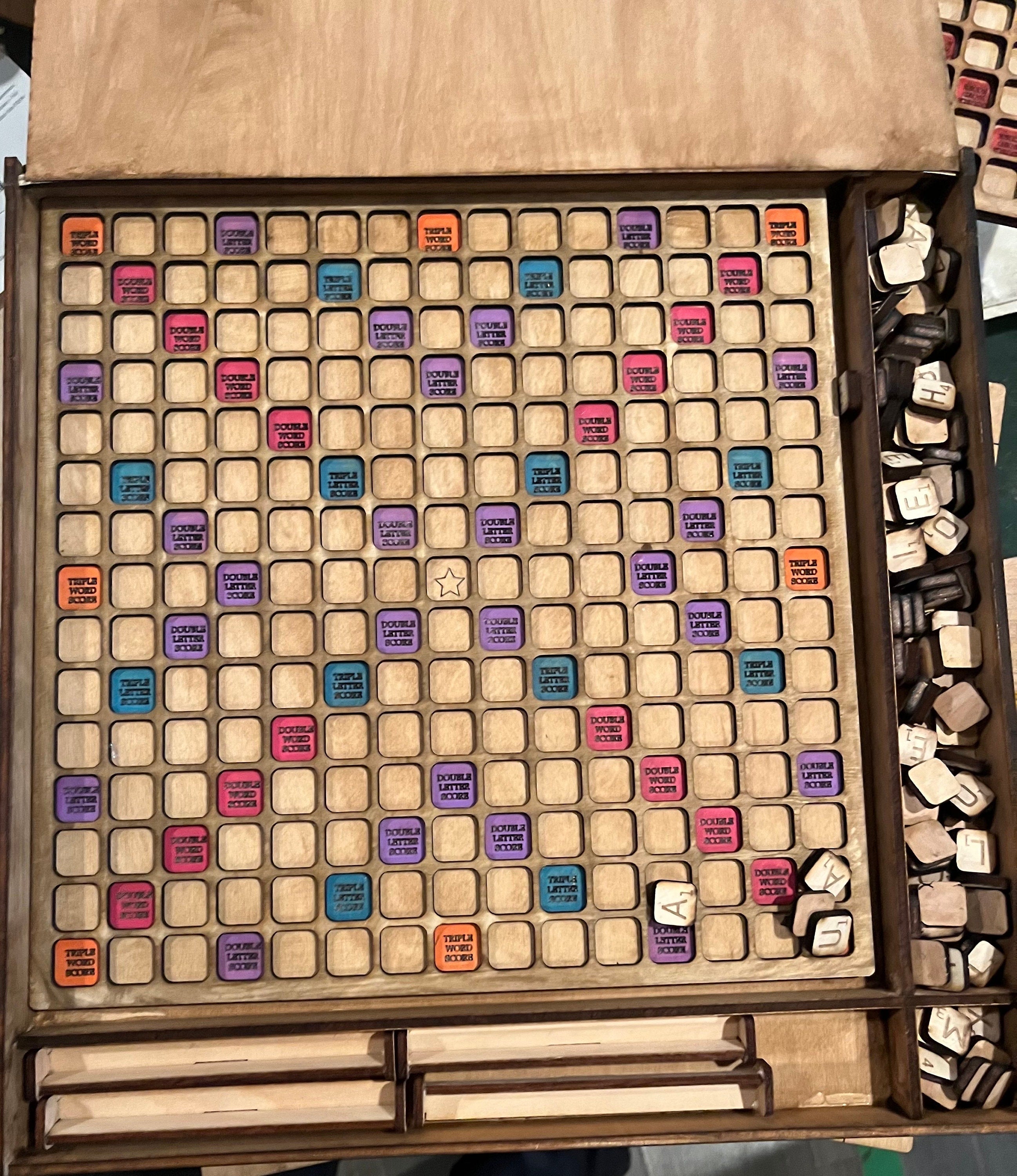 Custom Scrabble game set with personalized case