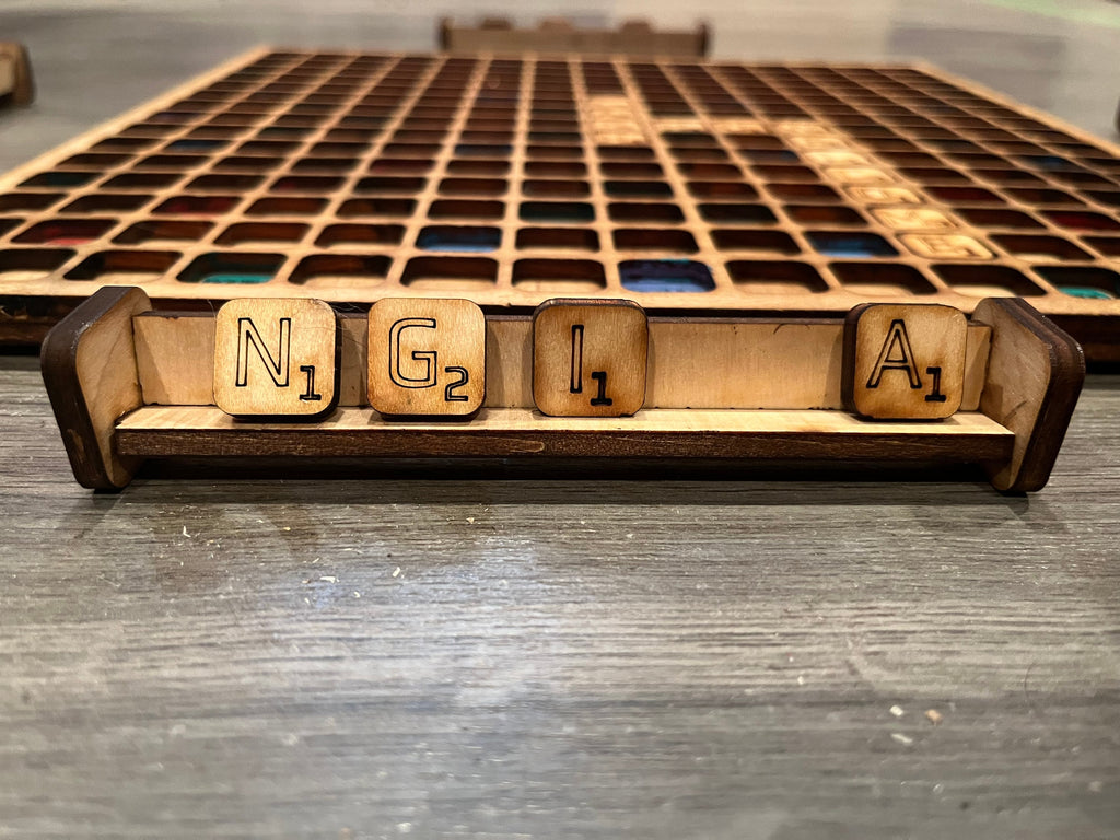 Custom Scrabble game set with personalized case