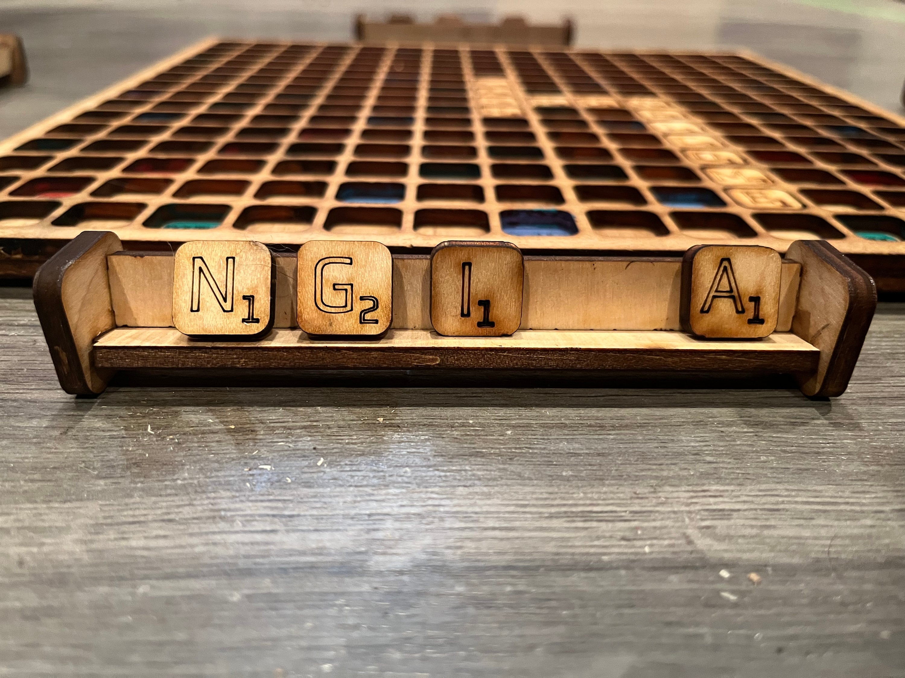 Custom Scrabble game set with personalized case