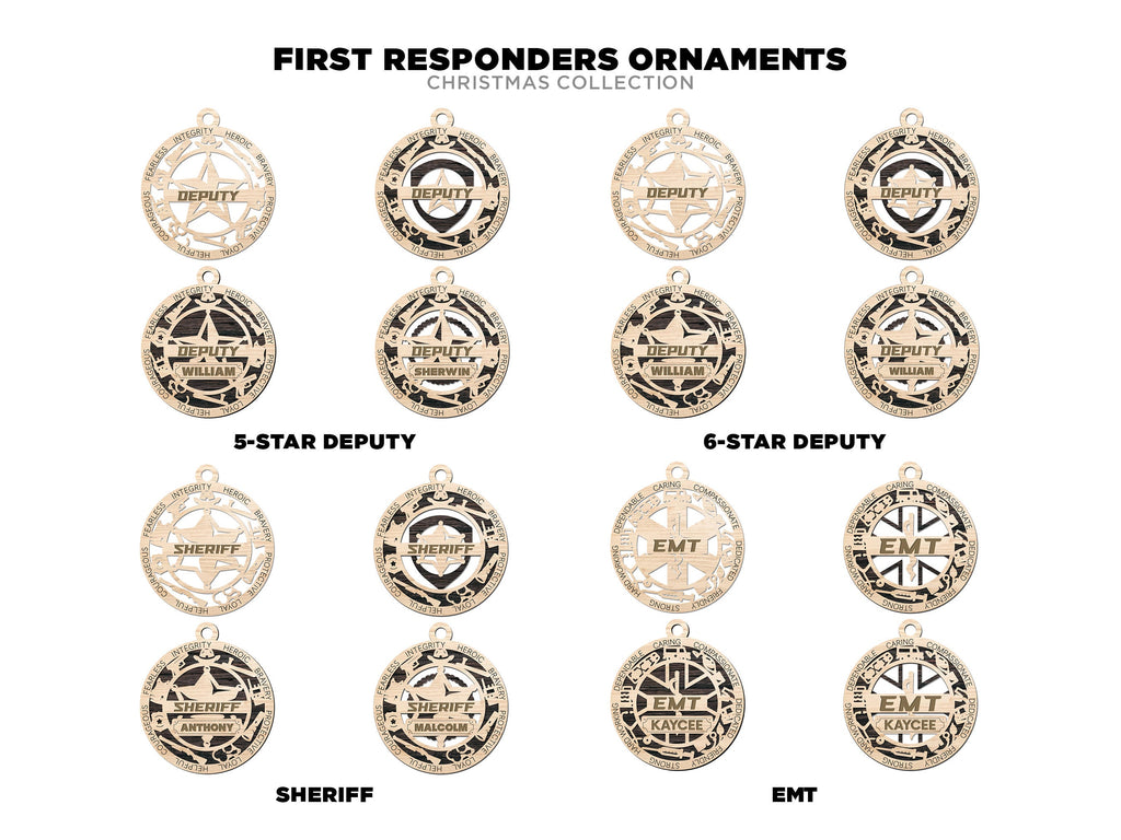 First responders and emergency staff ornaments