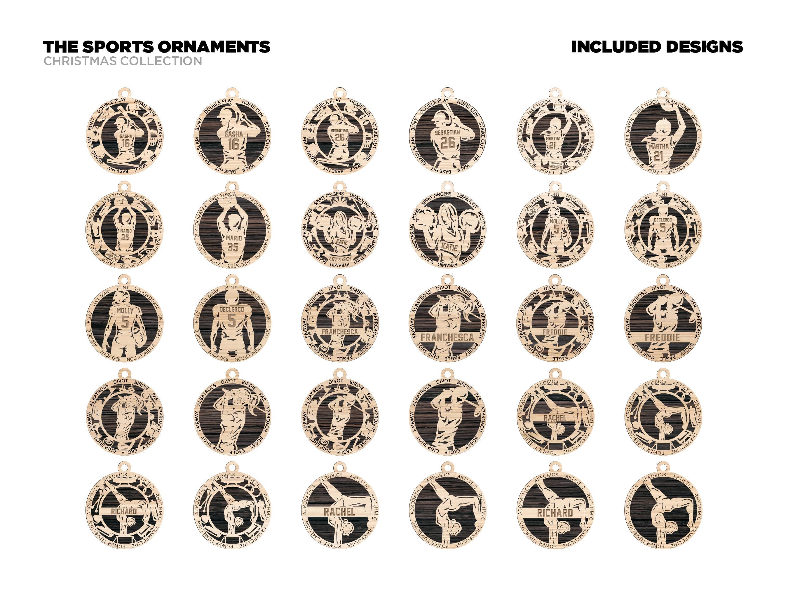 Sports Christmas ornaments.