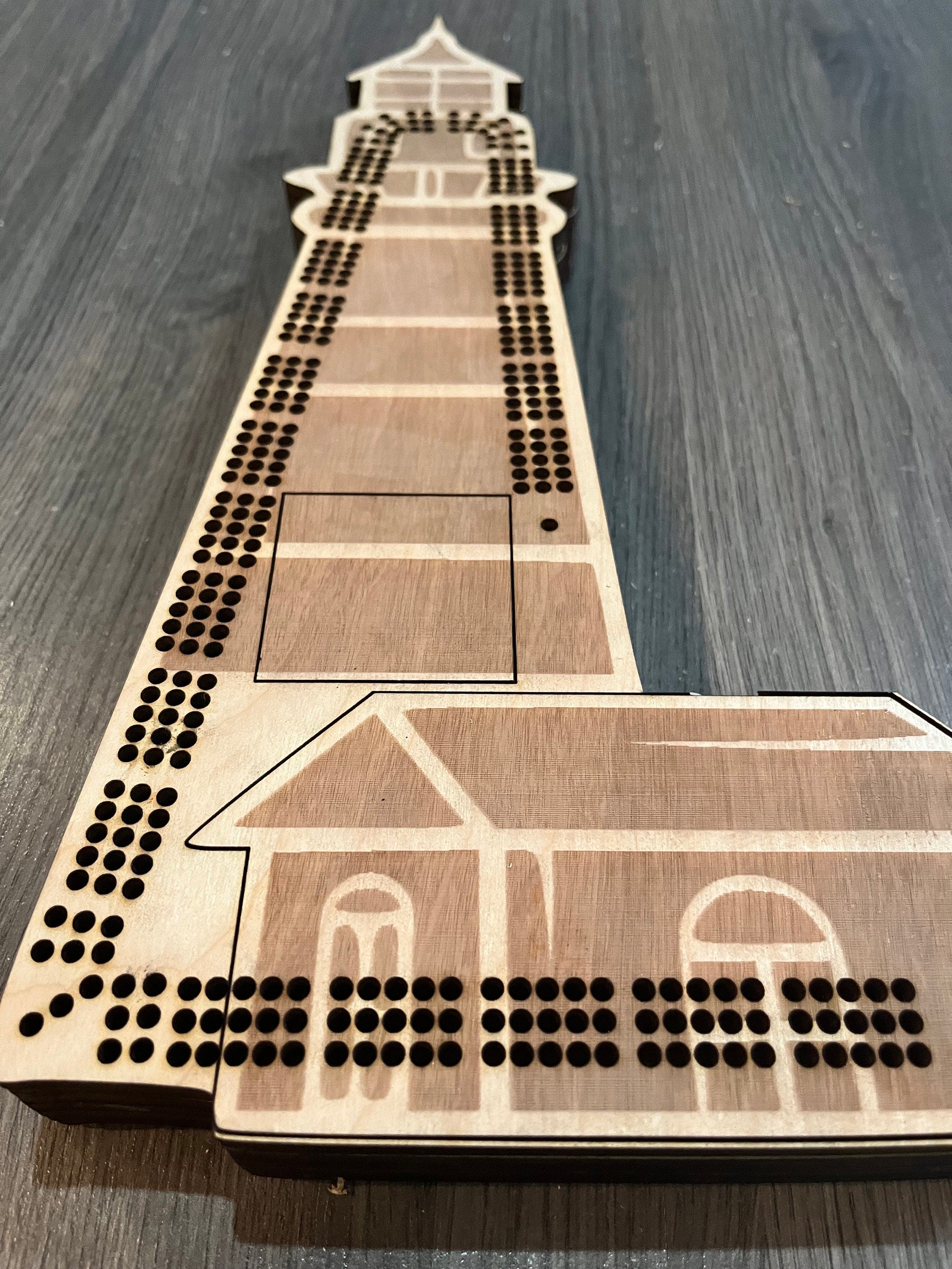 Lighthouse Shaped Cribbage Board: Custom Engraved Game