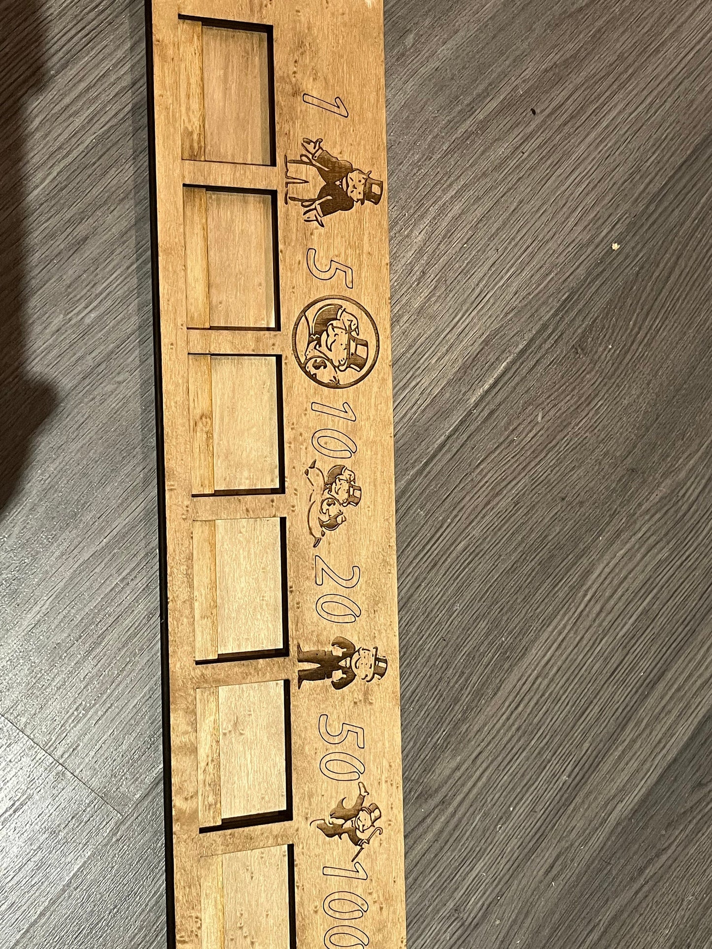 Monopoly board frame with banker tray